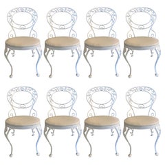 Used Woodard Wrought Iron Outdoor Patio Seating Set of 8 Chairs