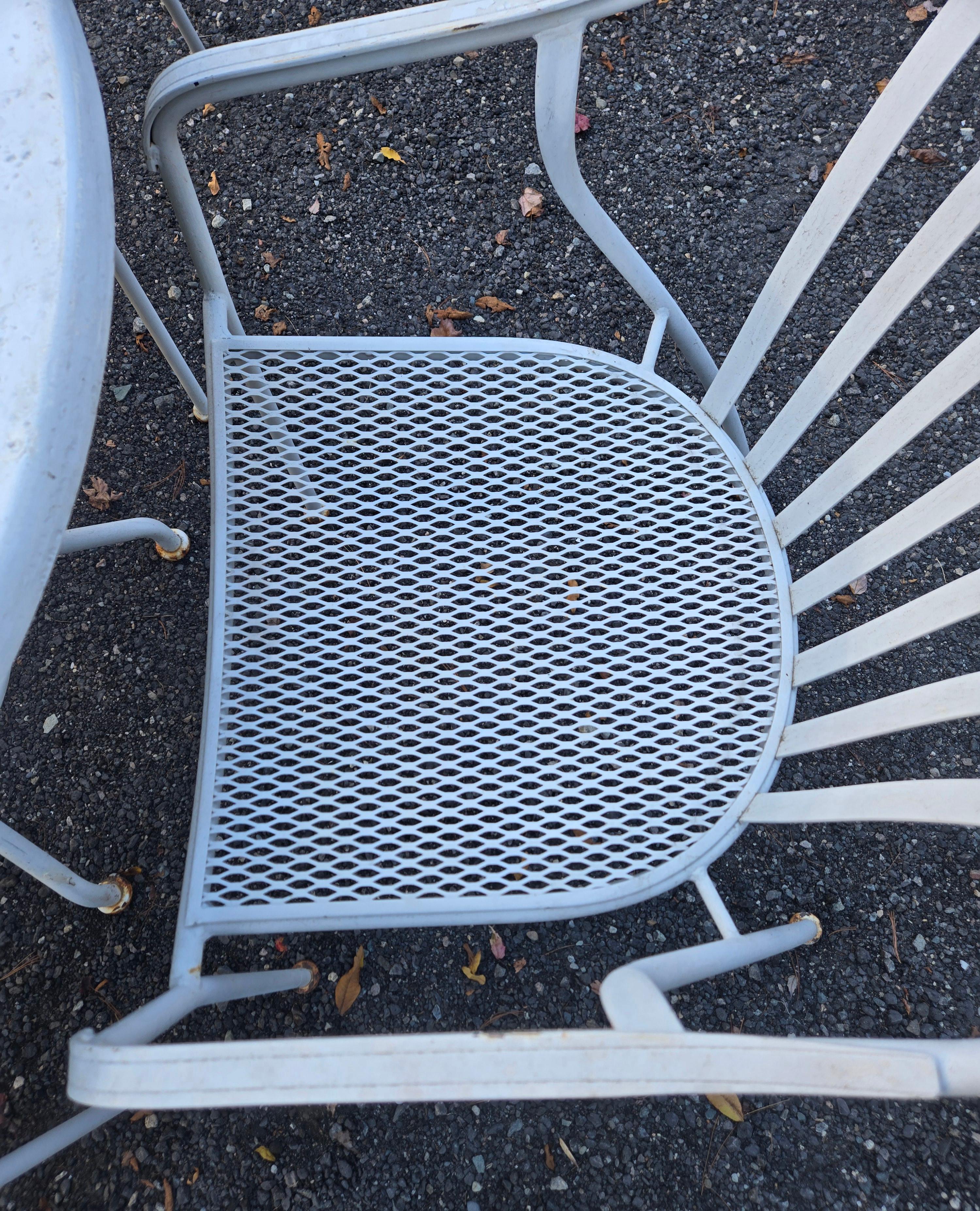 20th Century Woodard Wrought Iron Outdoor Valencia Patio Chairs Alfresco Dining For Sale