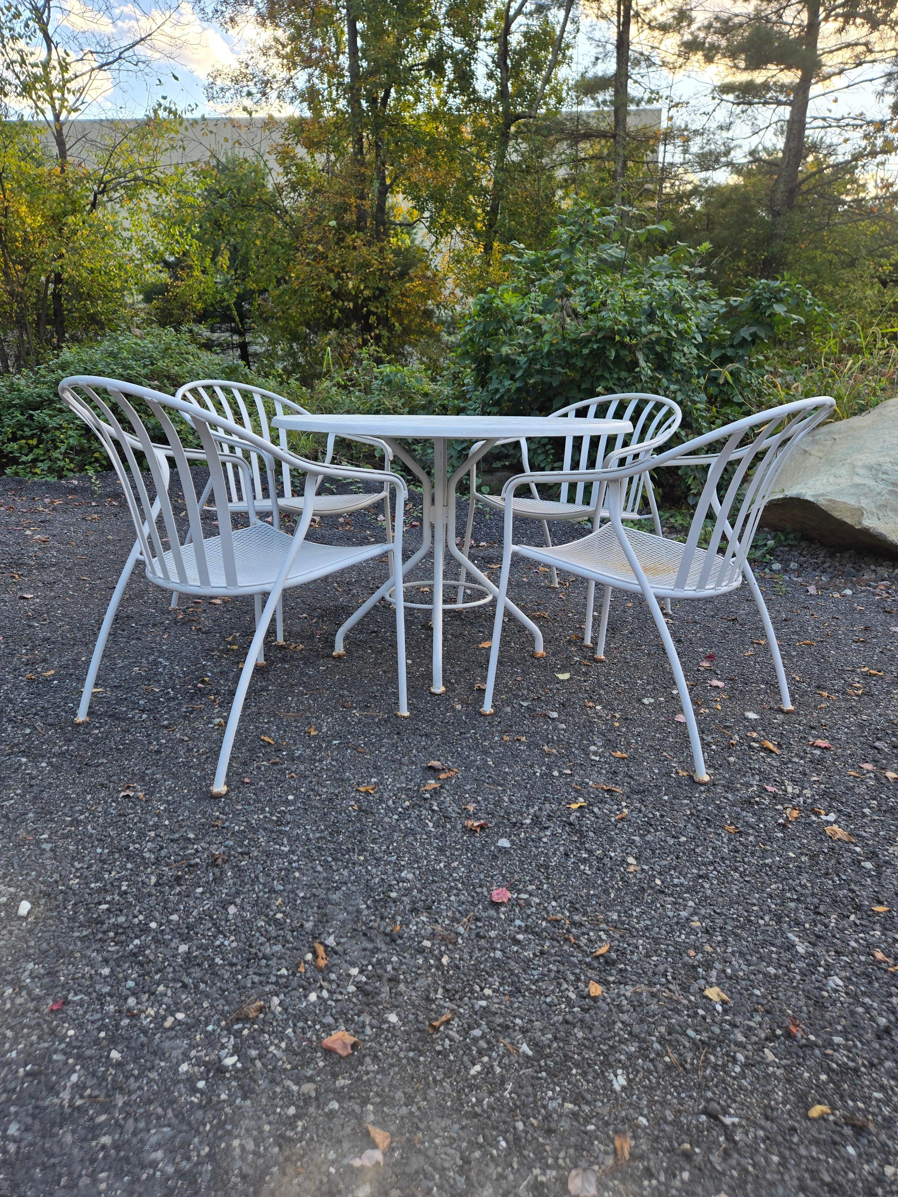 Metal Woodard Wrought Iron Outdoor Valencia Patio Chairs Alfresco Dining For Sale