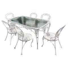 Woodard Wrought Iron Patio Dining Set 7 Pieces
