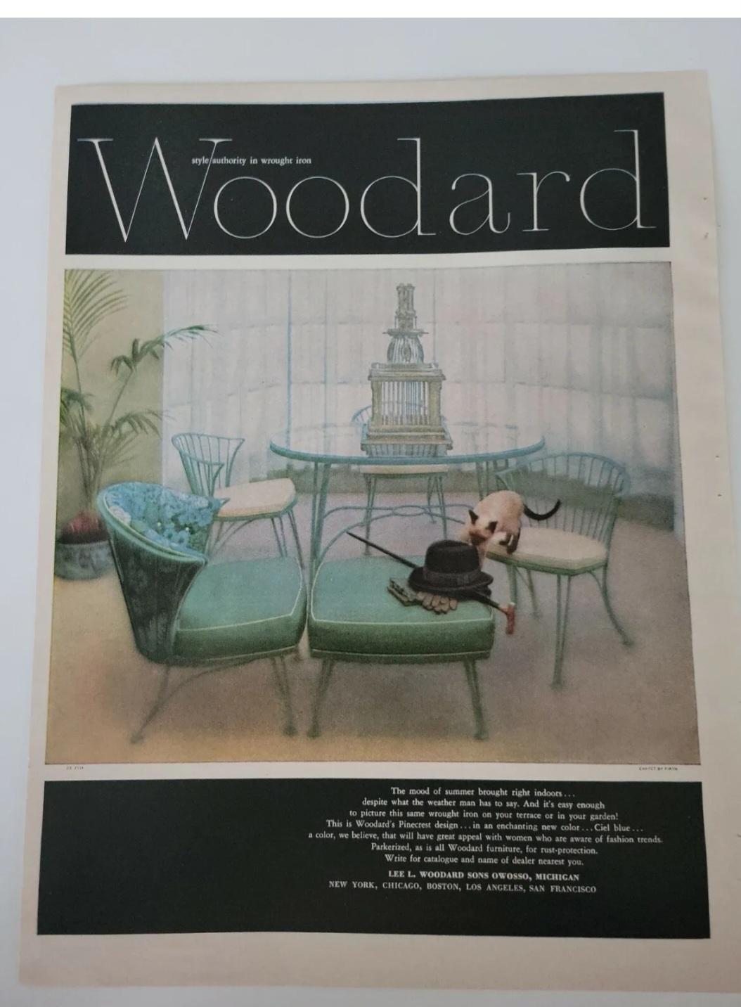 20th Century Woodard Wrought Iron Patio Furniture Pinecrest Sofa For Sale