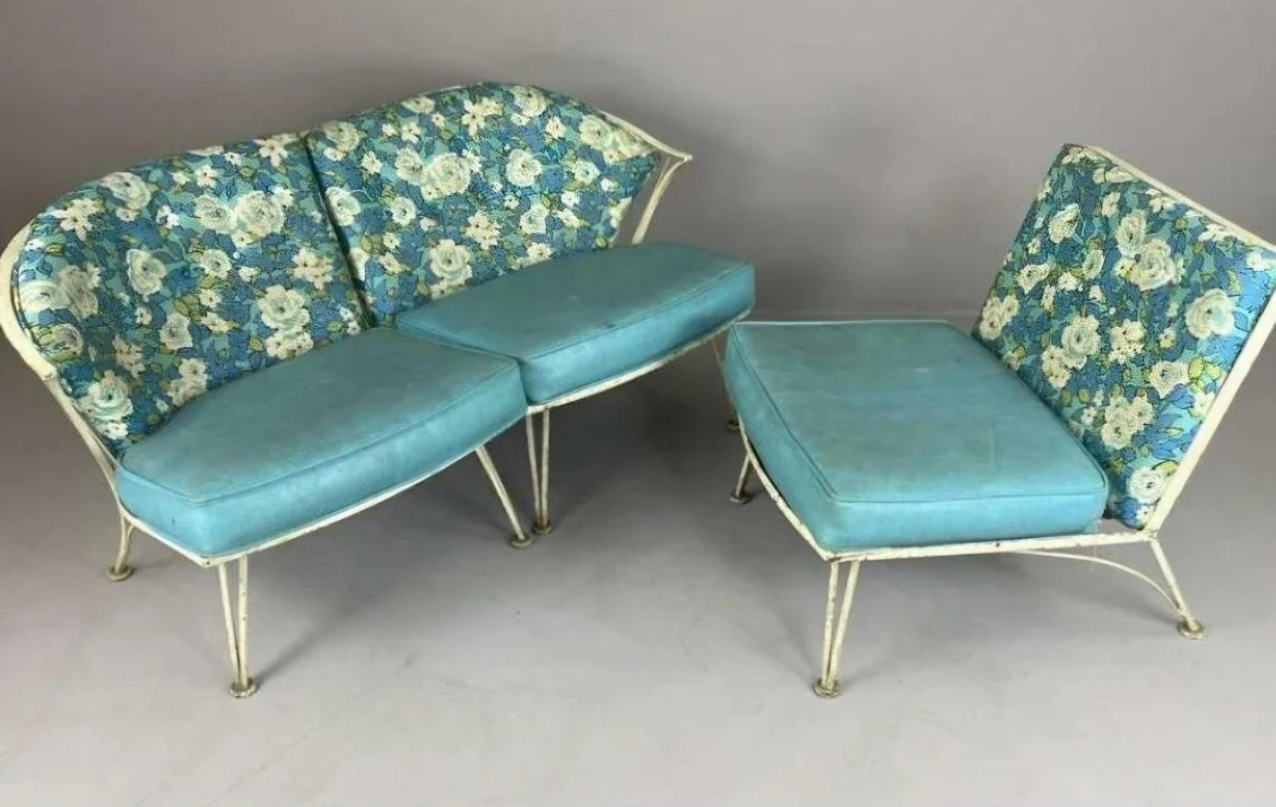 Woodard Wrought Iron Patio Furniture Pinecrest Sofa For Sale 2