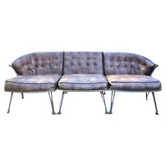 Vintage Woodard Wrought Iron Patio Sofa Pinecrest Pattern