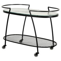 Woodard Wrought Iron Tea or Bar Cart, 1950s