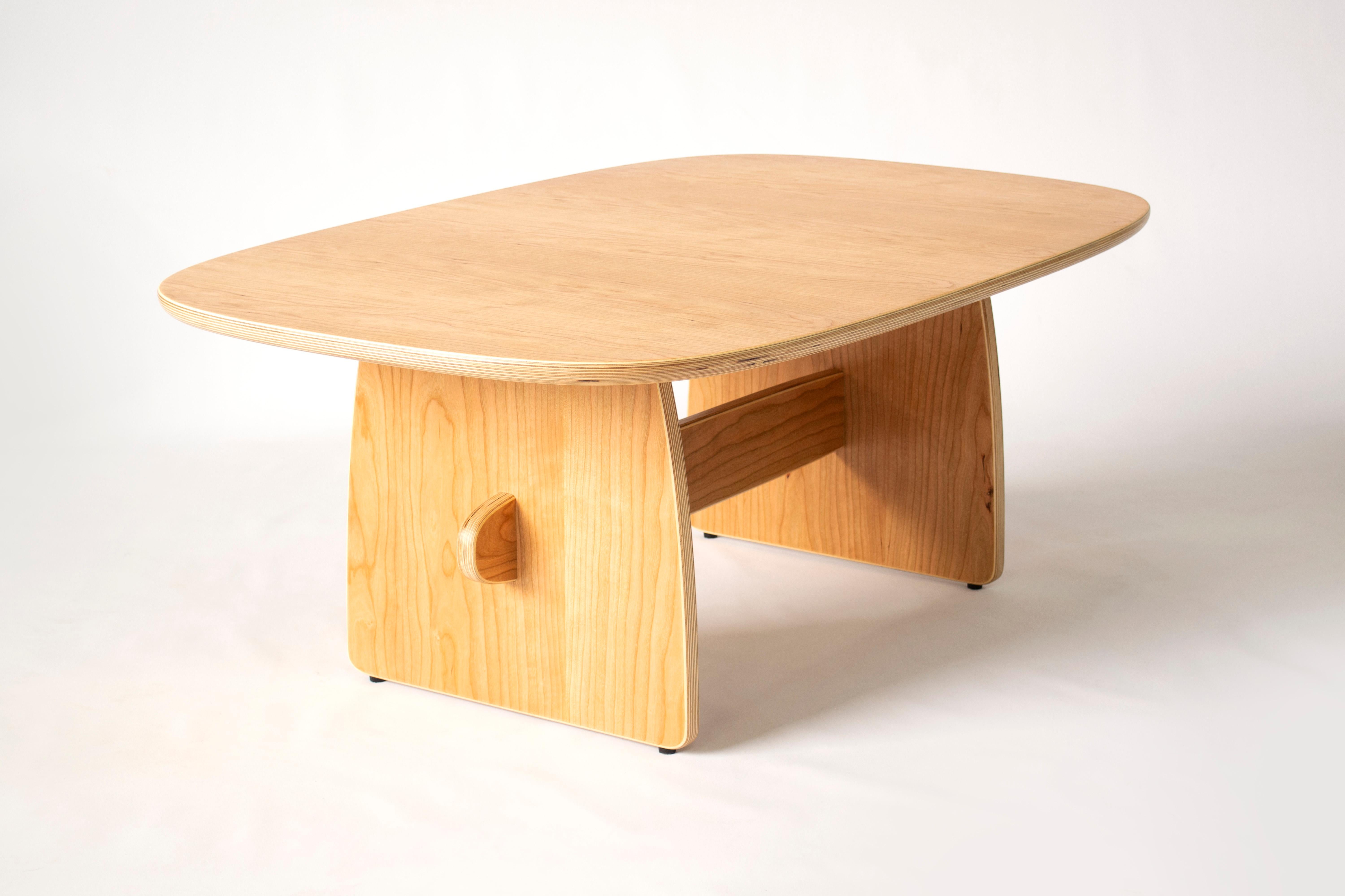 American Woodbine coffee table in cherry veneer hardwood plywood by KLN Studio For Sale