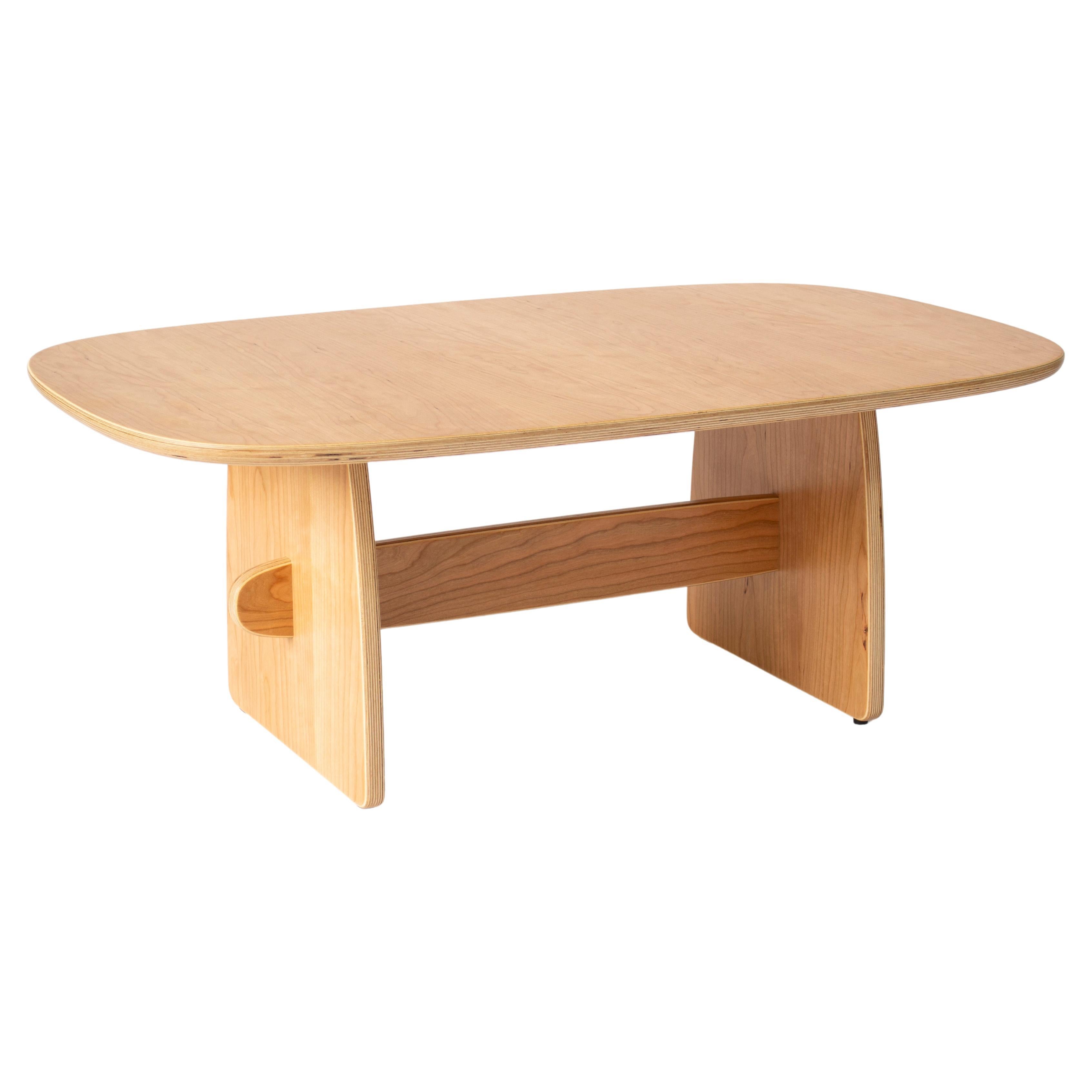 Table basse Woodbine en placage de cerisier et contreplaqué de bois dur par KLN Studio