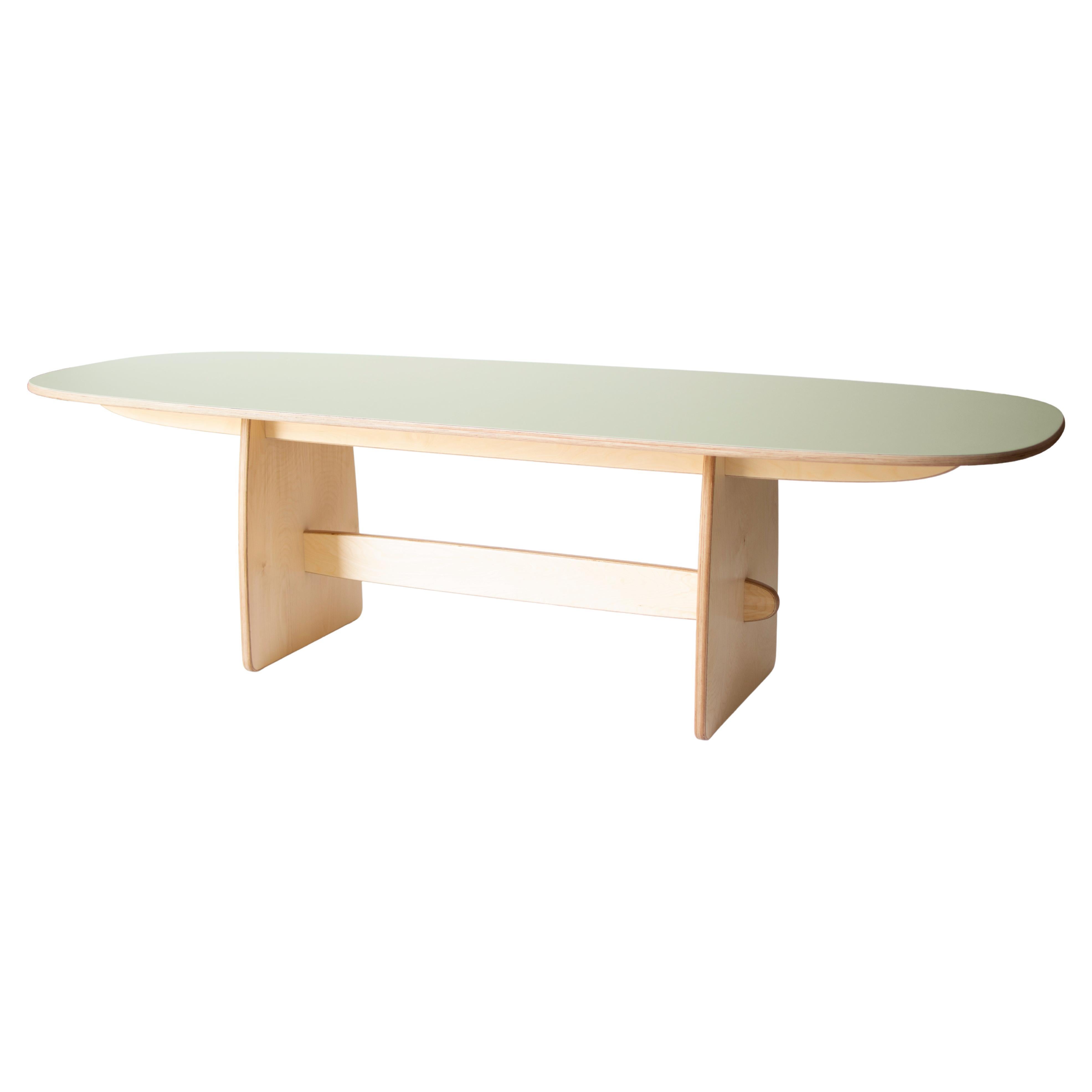 Woodbine Dining Table in Baltic Birch and Natural Linoleum For Sale