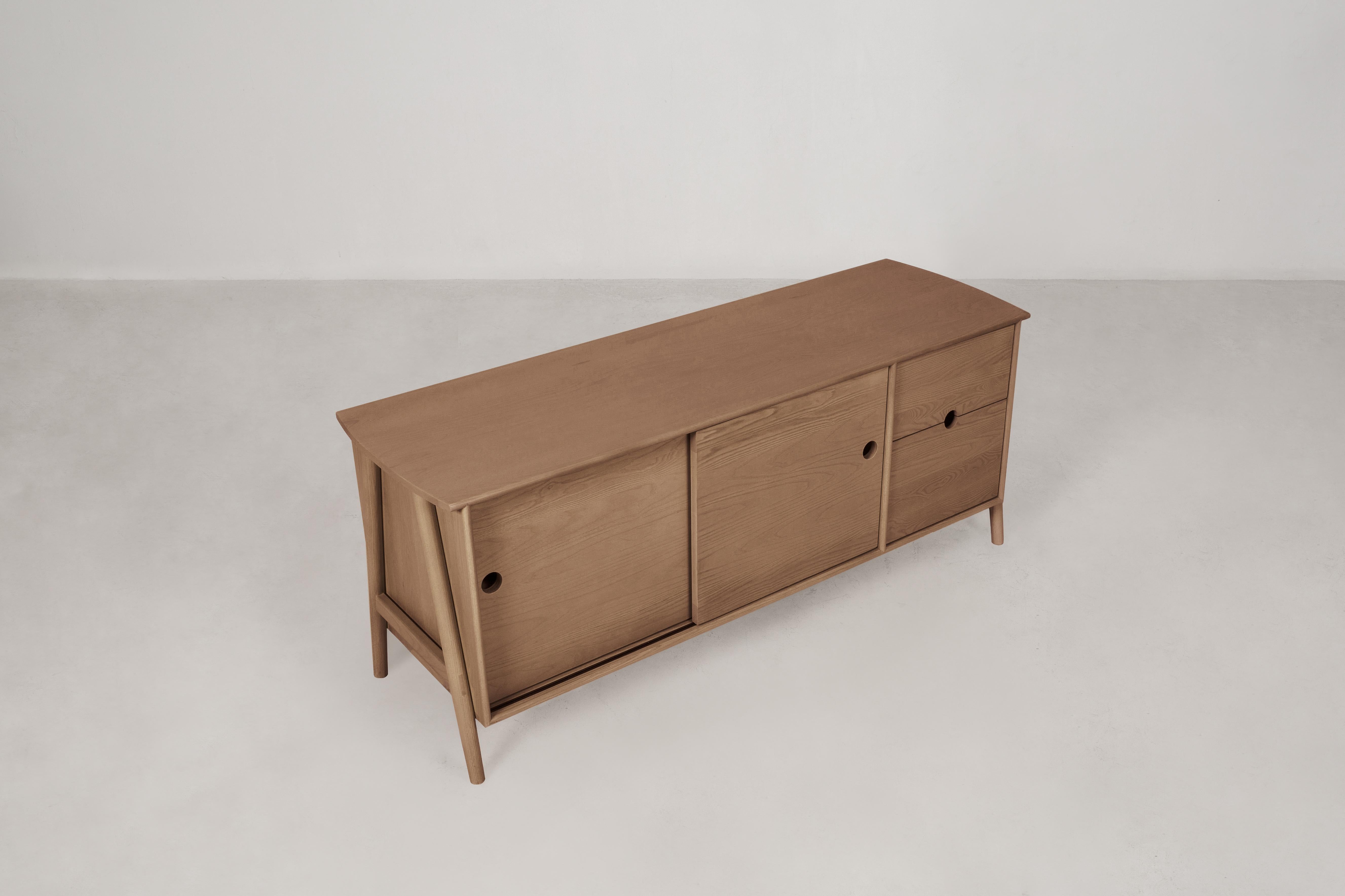 Mid-Century Modern Woodbine Sideboard, Sienna, Midcentury Sideboard in Wood