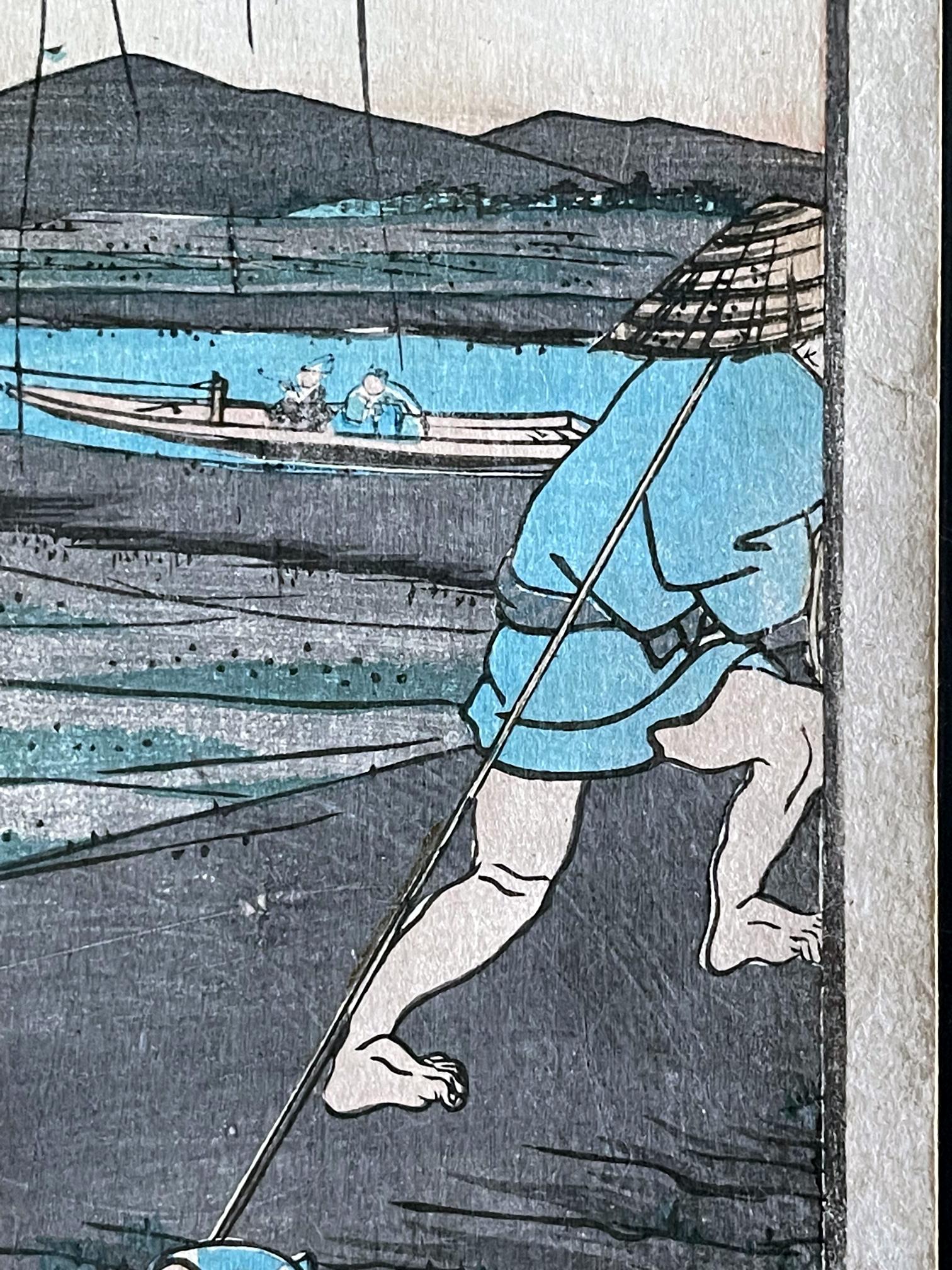 Comic- Ansichten berühmter Orte in Edo mit Holzschnitt von Hiroshige Hirokage im Zustand „Gut“ im Angebot in Atlanta, GA