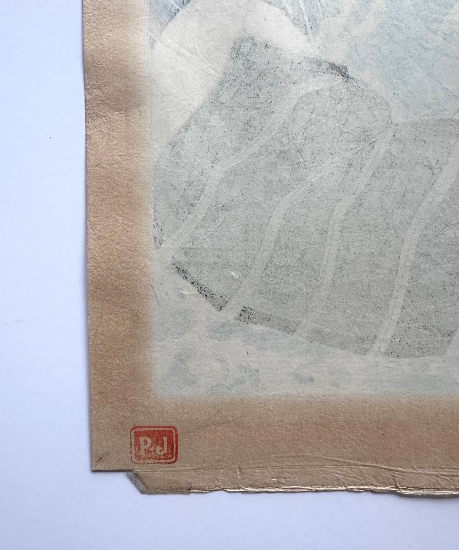 Gravure sur bois japonaise Le Mandarin Aux Lunettes par Paul Jacoulet en vente 8