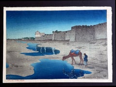 Woodblock Print the Tartar Wall Peking by Charles William Bartlett