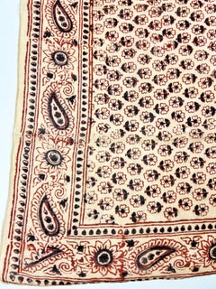 Woodblock-printed cotton Sanganer scarf - India, circa 1900