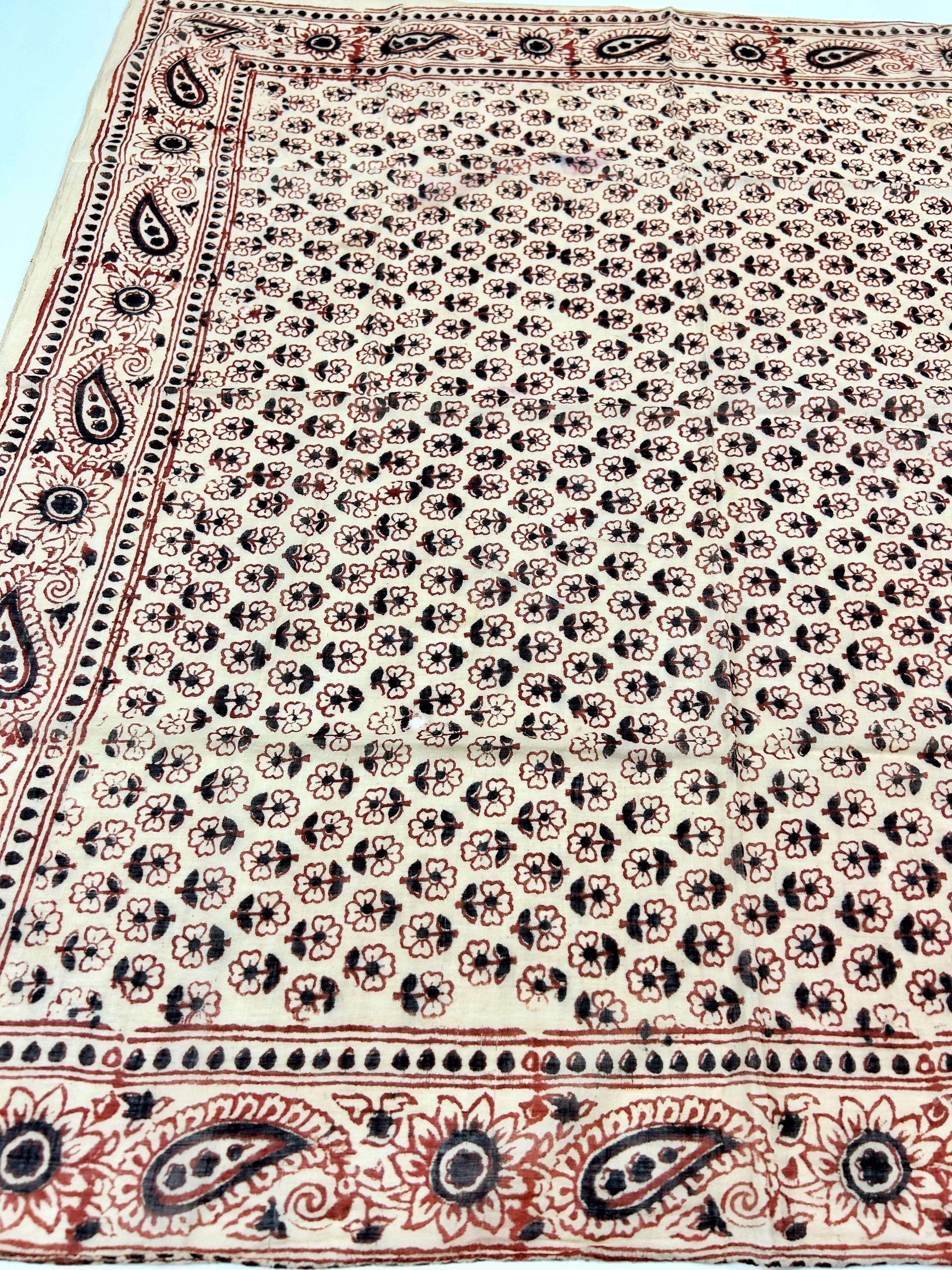 Foulard en coton Sanganer imprimé sur bois - Inde, vers 1900 en vente 1