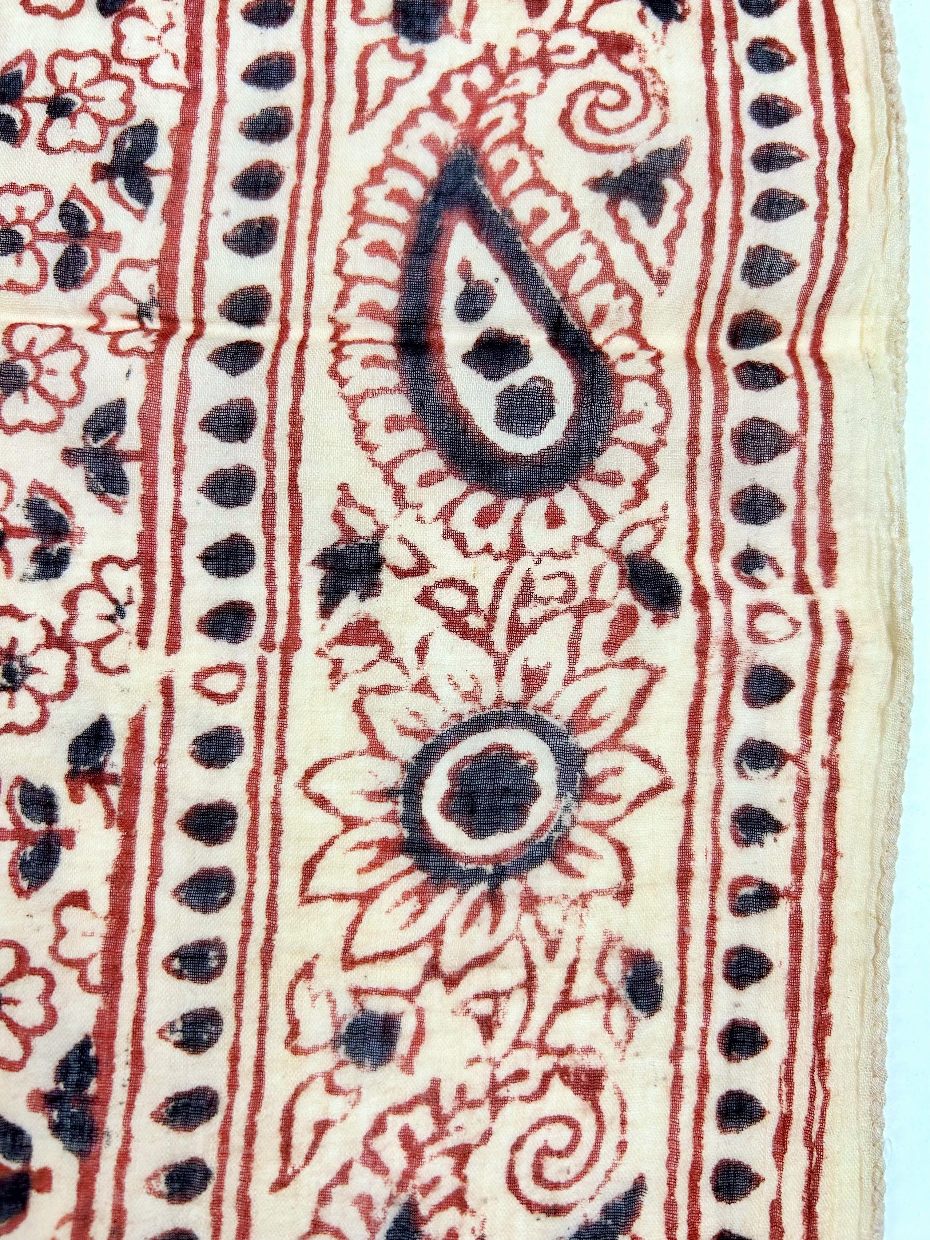 Foulard en coton Sanganer imprimé sur bois - Inde, vers 1900 en vente 3