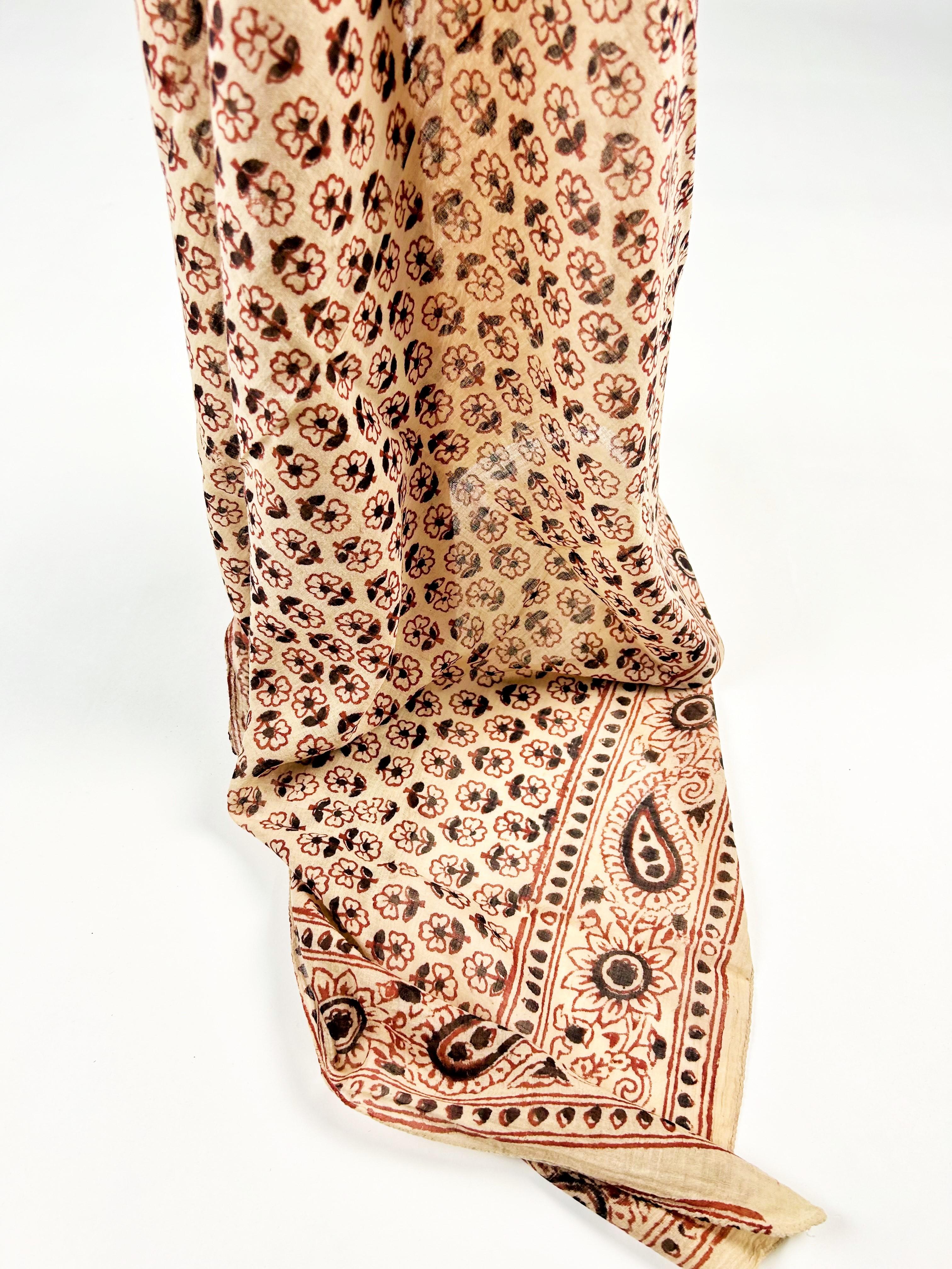 Foulard en coton Sanganer imprimé sur bois - Inde, vers 1900 en vente 4