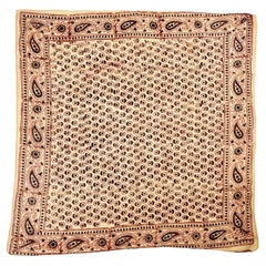 Foulard en coton Sanganer imprimé sur bois - Inde, vers 1900