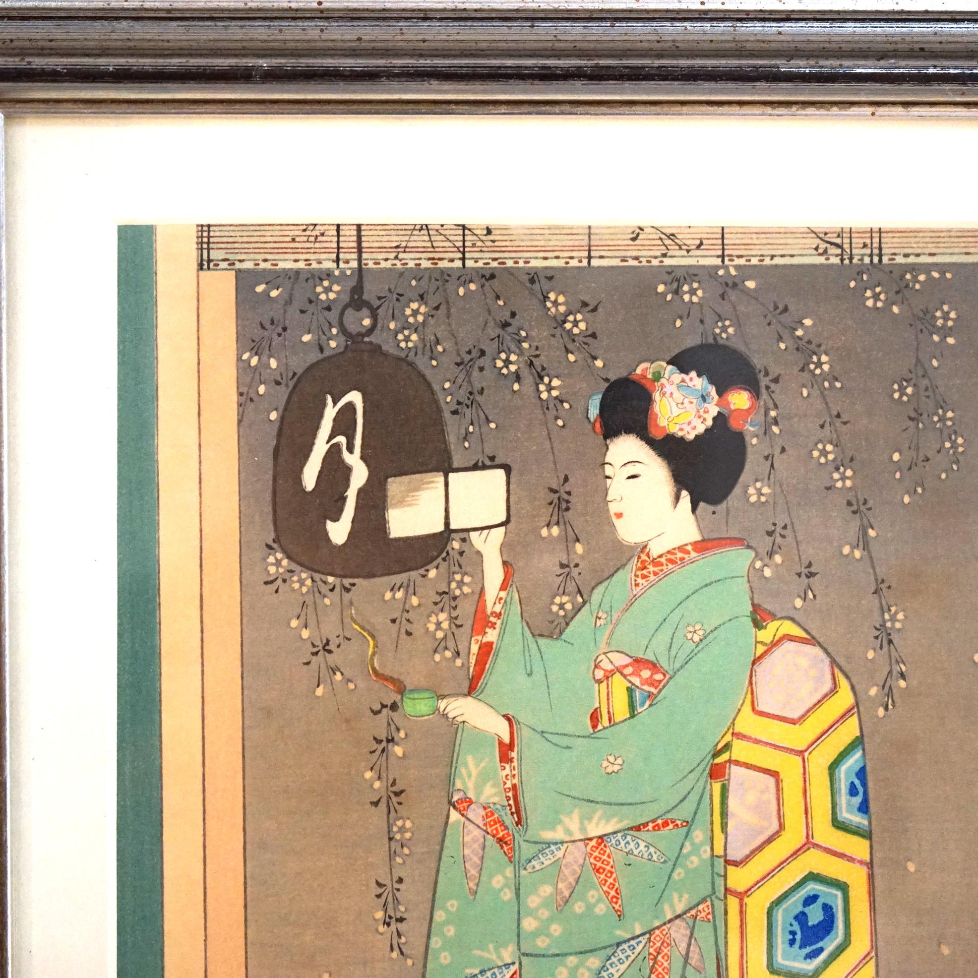 Asian Woodblock Prints by Hiroshige and Hasegawa Sadanobu III C1950 For Sale