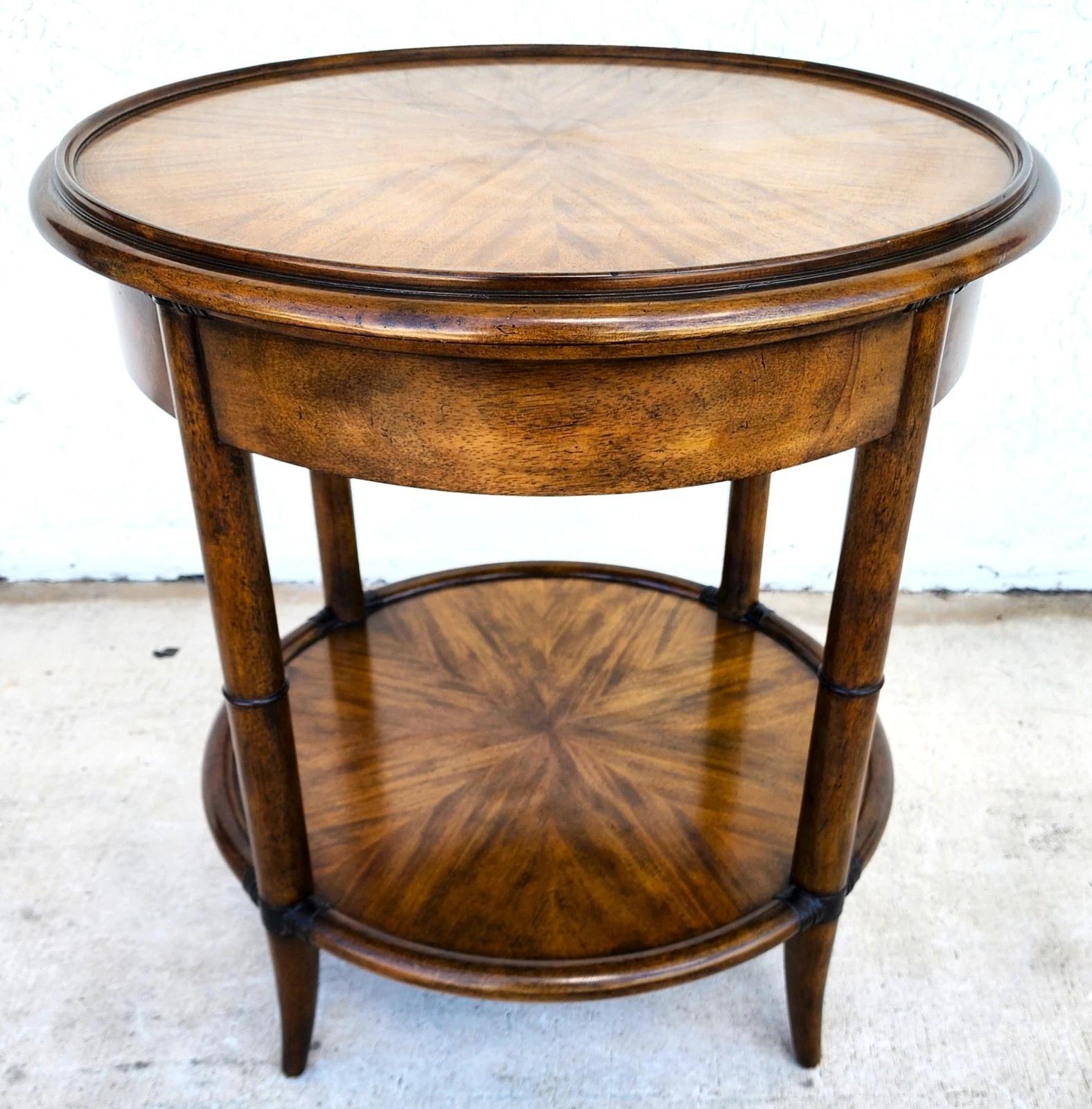 Woodbridge Linwood Center Side Table Faux Bamboo For Sale 5