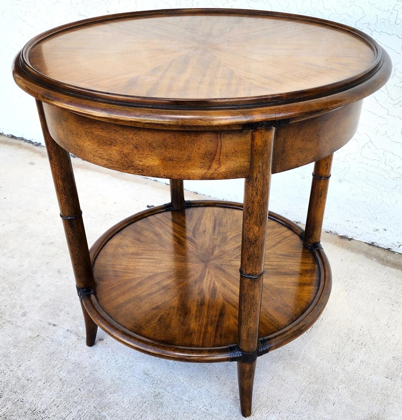 Woodbridge Linwood Center Side Table Faux Bamboo For Sale 6