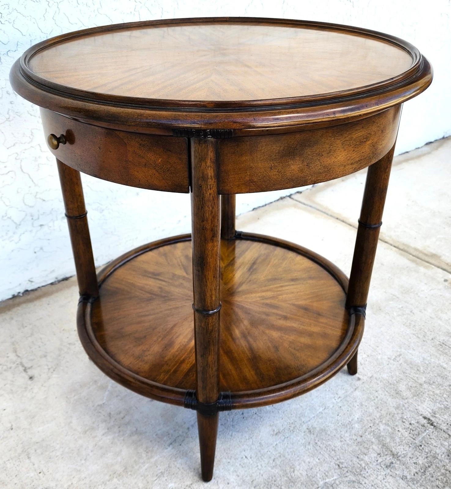 Woodbridge Linwood Center Side Table Faux Bamboo For Sale 7