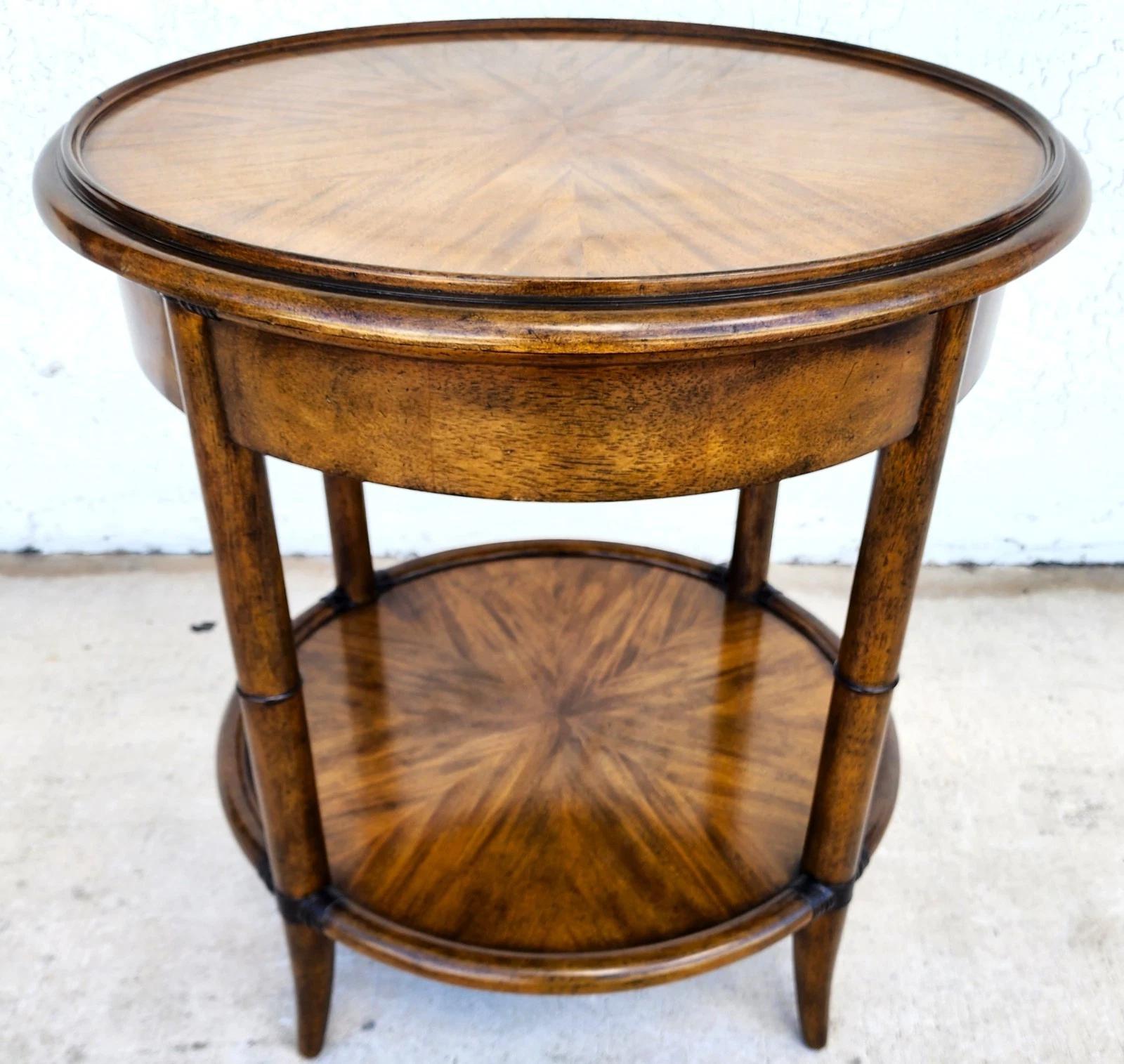 Woodbridge Linwood Center Side Table Faux Bamboo For Sale 8