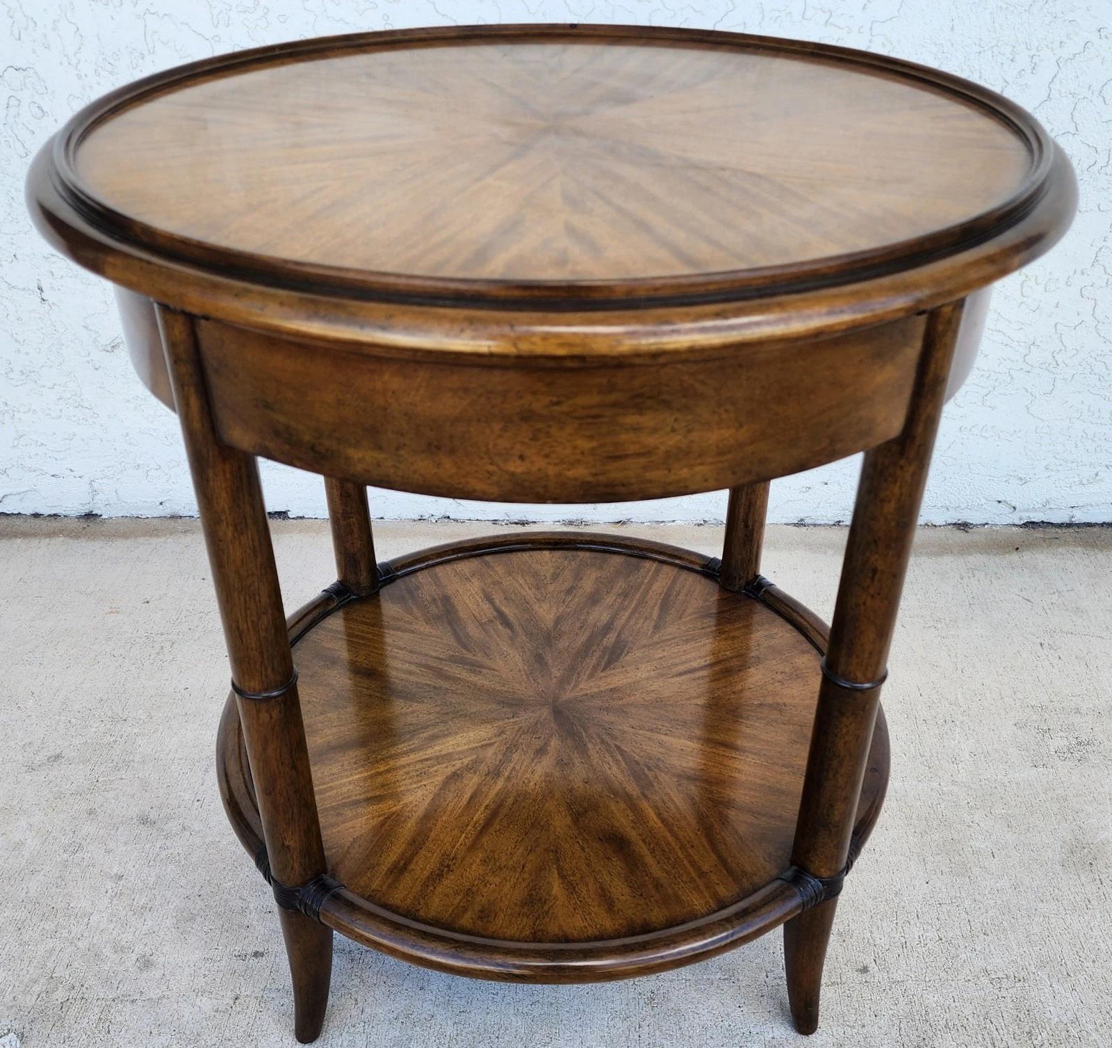 Woodbridge Linwood Center Side Table Faux Bamboo For Sale 9