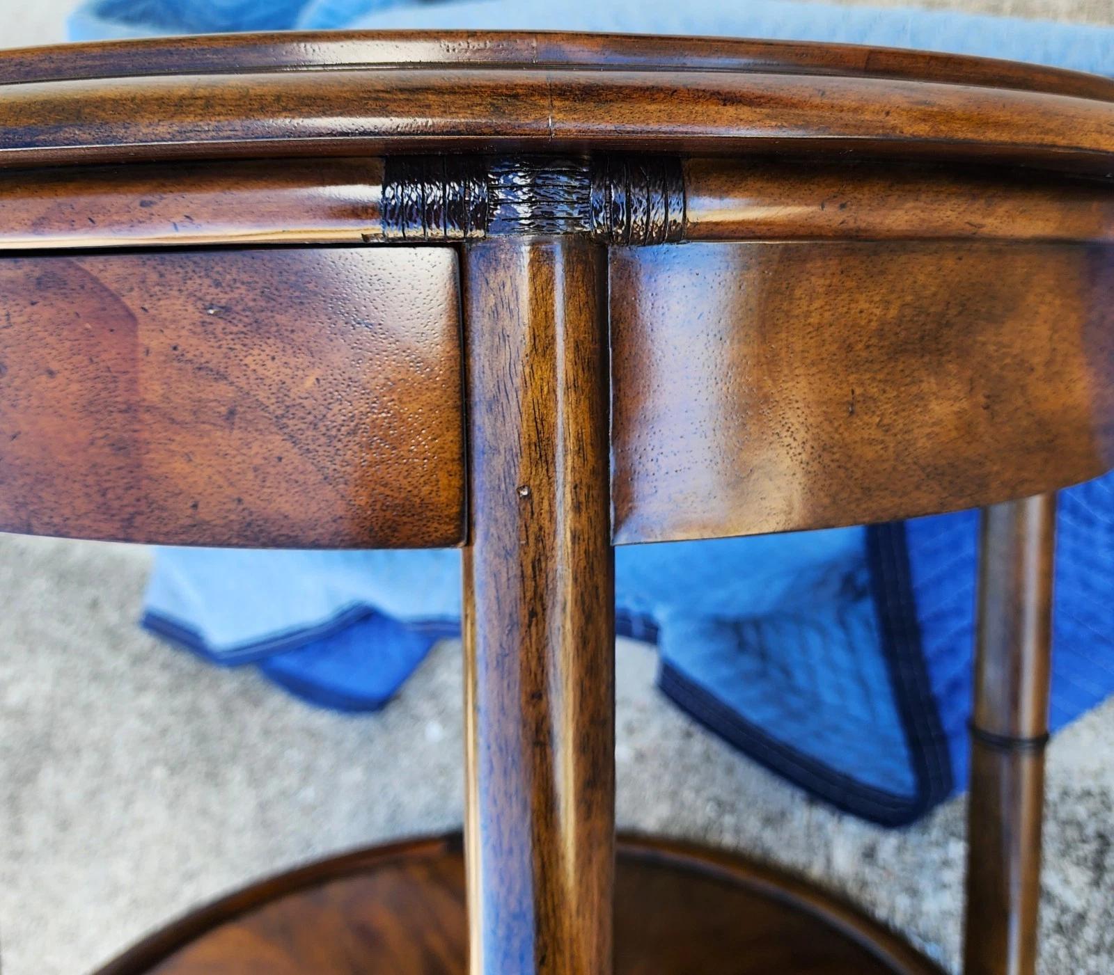 Woodbridge Linwood Center Side Table Faux Bamboo For Sale 11