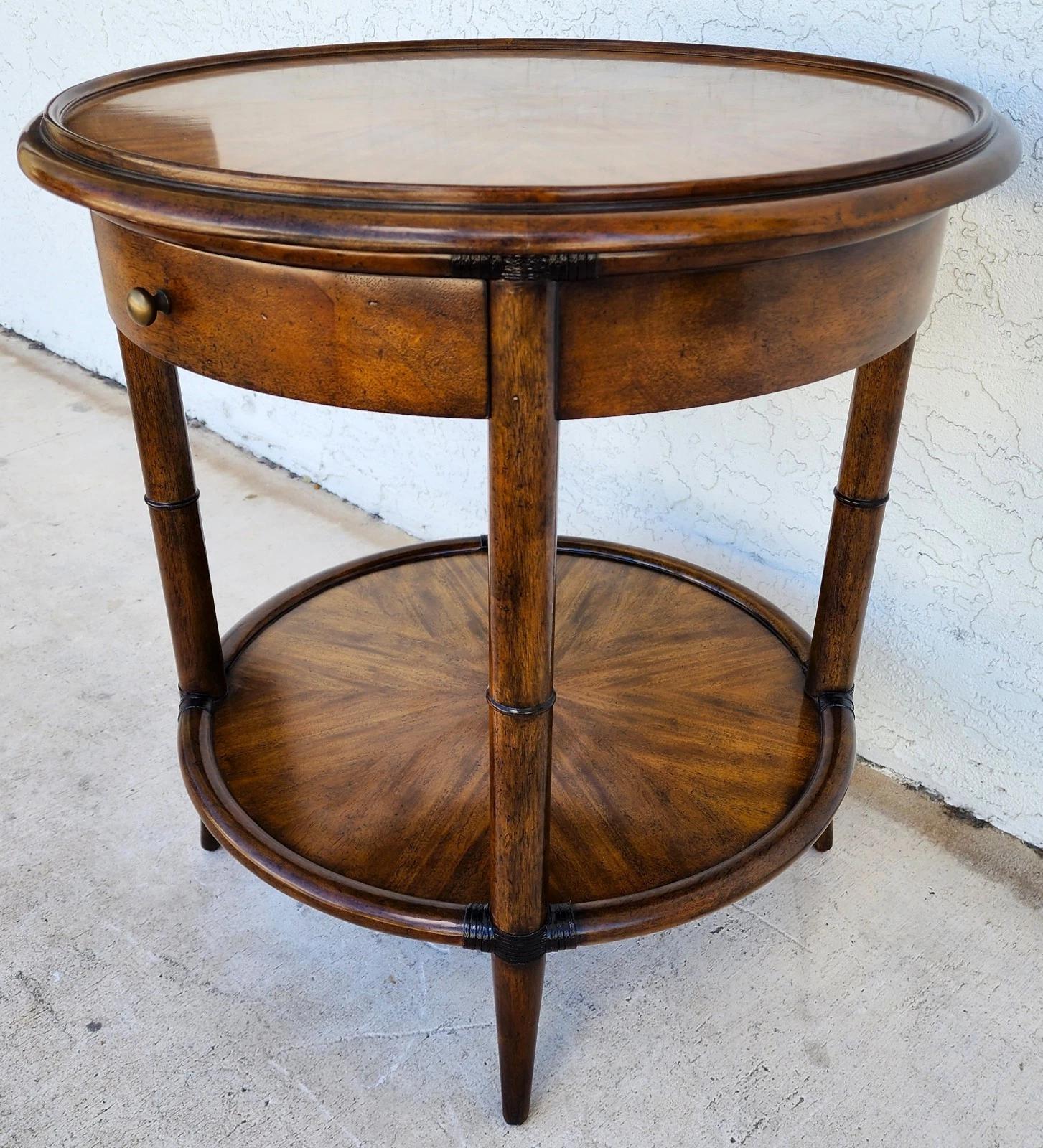 Woodbridge Linwood Center Side Table Faux Bamboo For Sale 2