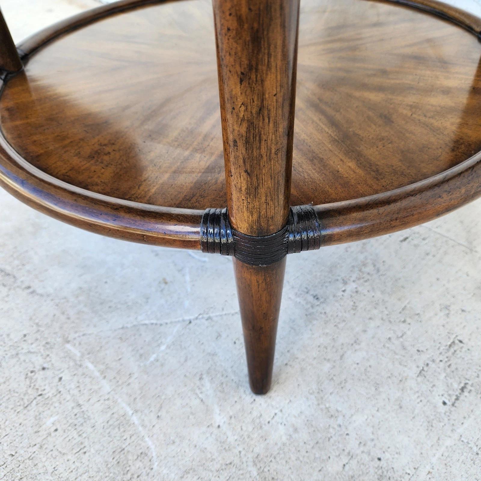 Woodbridge Linwood Center Side Table Faux Bamboo For Sale 3