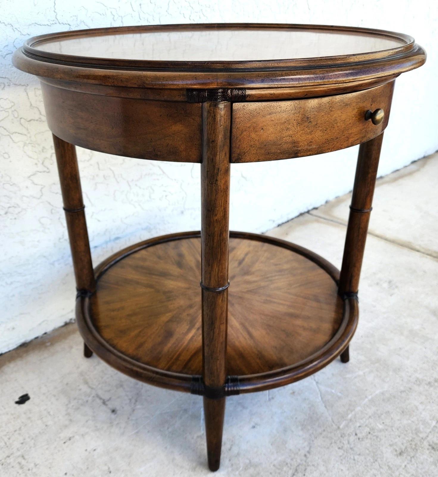 Woodbridge Linwood Center Side Table Faux Bamboo For Sale 4