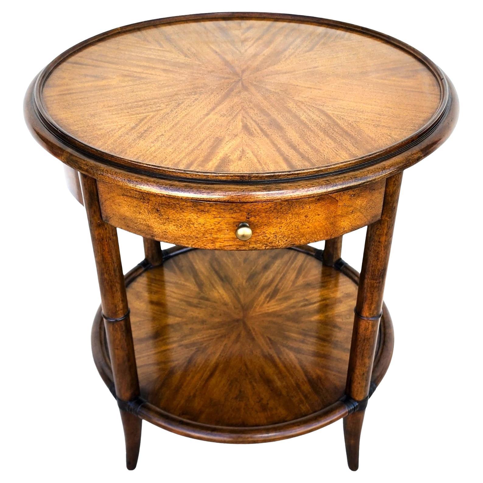 Woodbridge Linwood Center Side Table Faux Bamboo For Sale