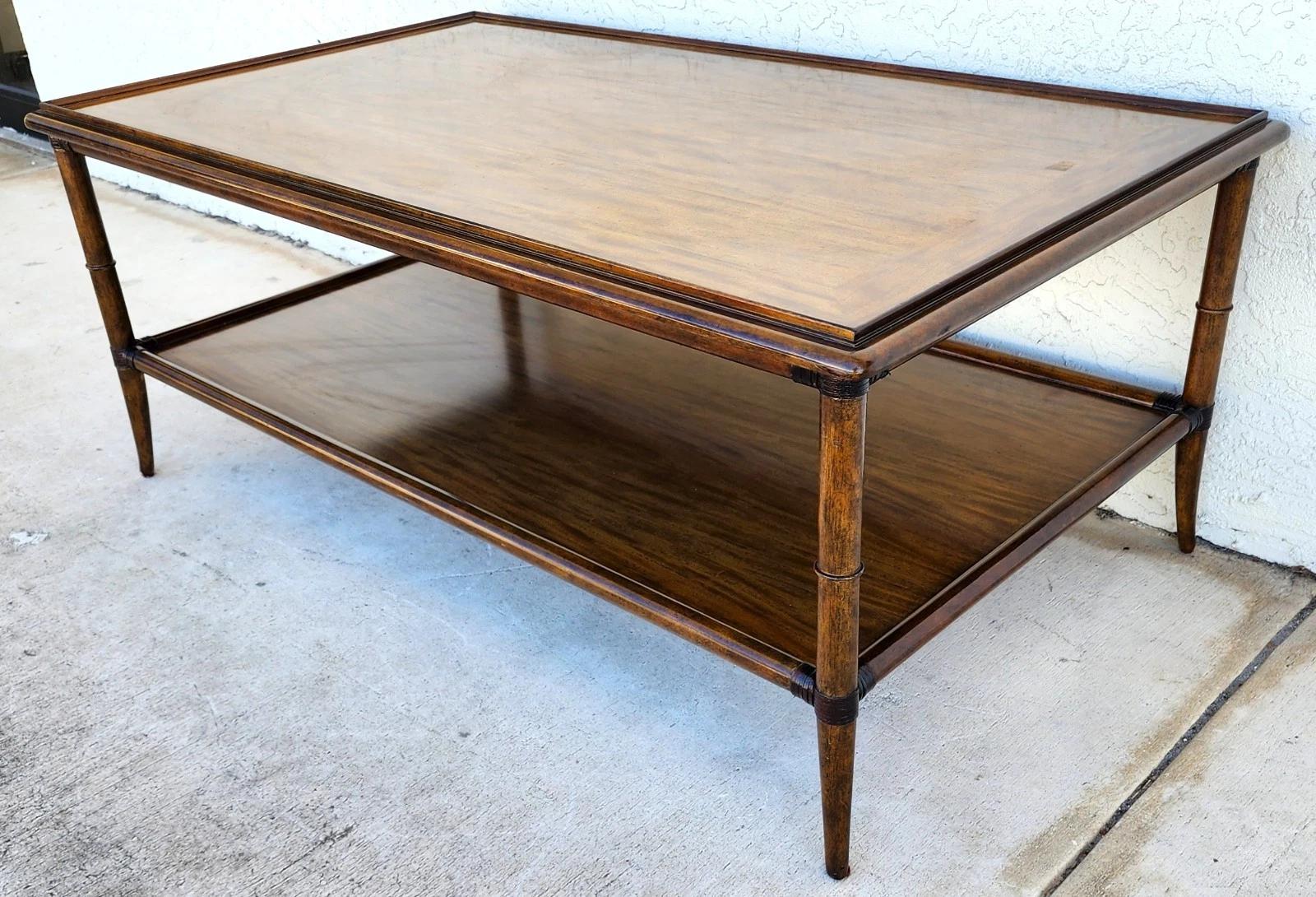 Woodbridge Linwood Cocktail Table Faux Bamboo For Sale 5