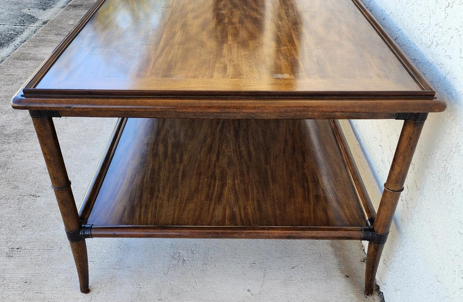 Woodbridge Linwood Cocktail Table Faux Bamboo For Sale 6