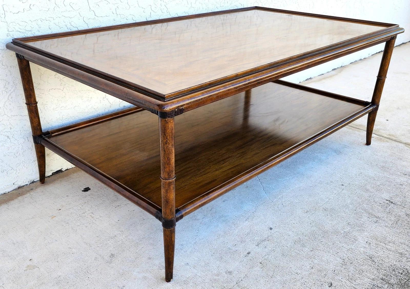 Woodbridge Linwood Cocktail Table Faux Bamboo For Sale 7