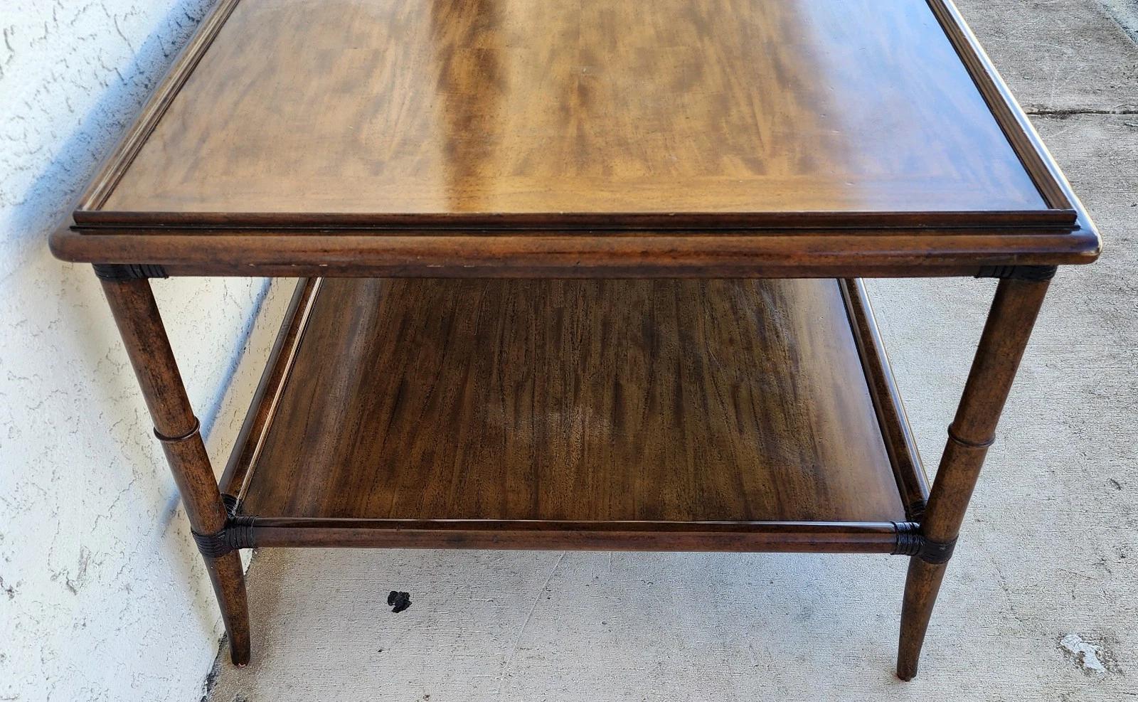Woodbridge Linwood Cocktail Table Faux Bamboo For Sale 8