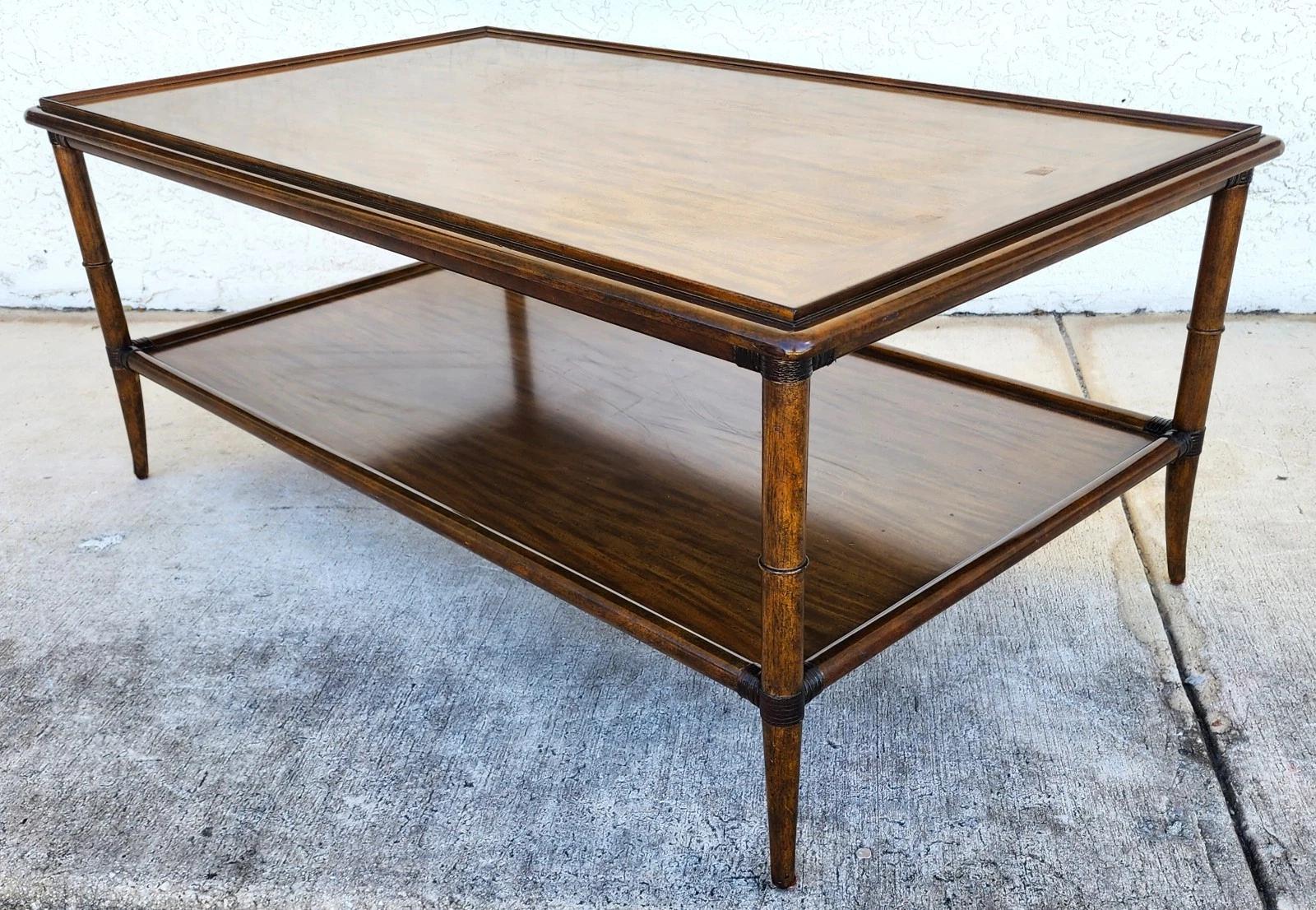 Woodbridge Linwood Cocktail Table Faux Bamboo For Sale 9