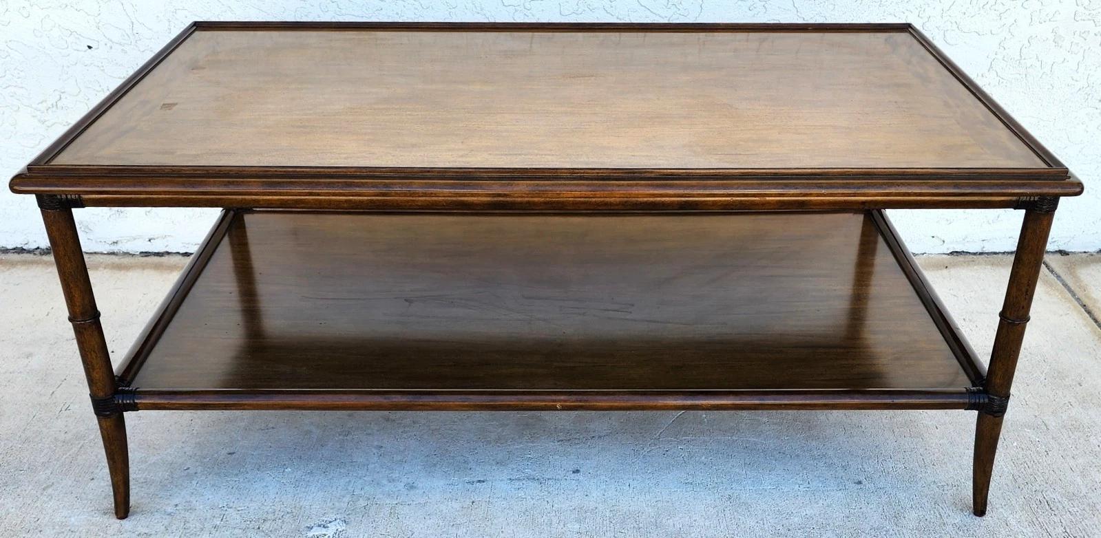 Woodbridge Linwood Cocktail Table Faux Bamboo For Sale 10