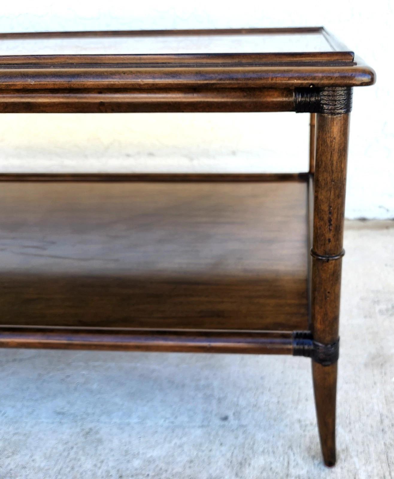 Woodbridge Linwood Cocktail Table Faux Bamboo For Sale 11