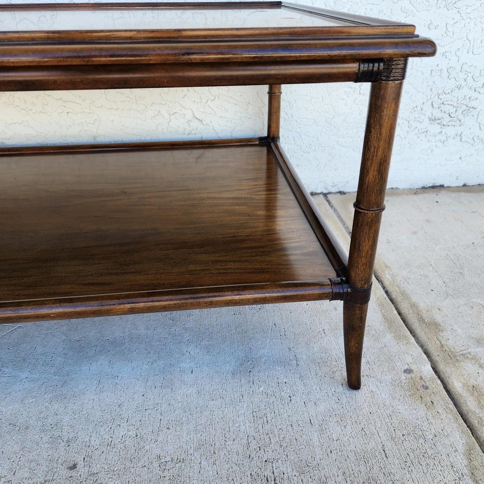 Woodbridge Linwood Cocktail Table Faux Bamboo For Sale 1