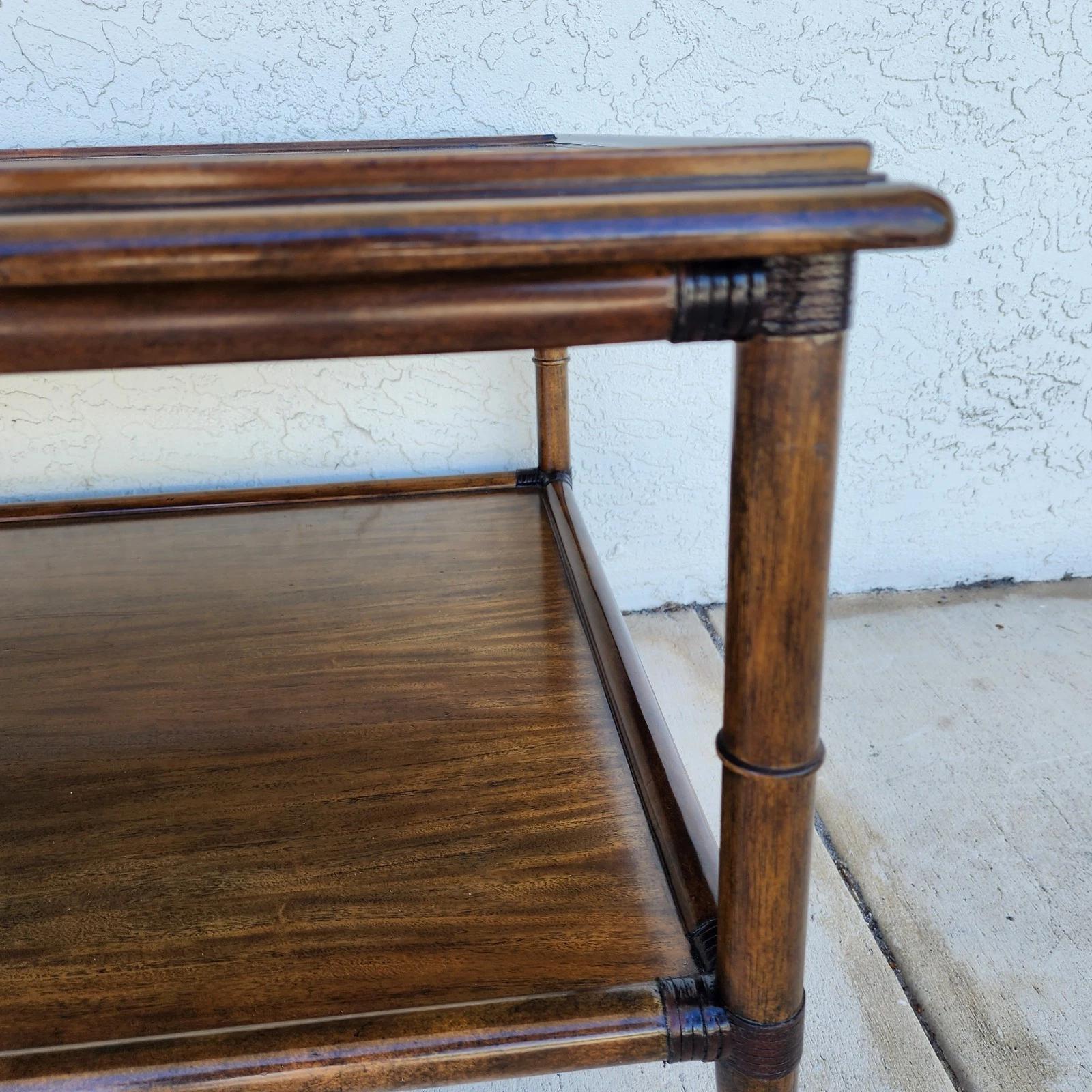 Woodbridge Linwood Cocktail Table Faux Bamboo For Sale 2