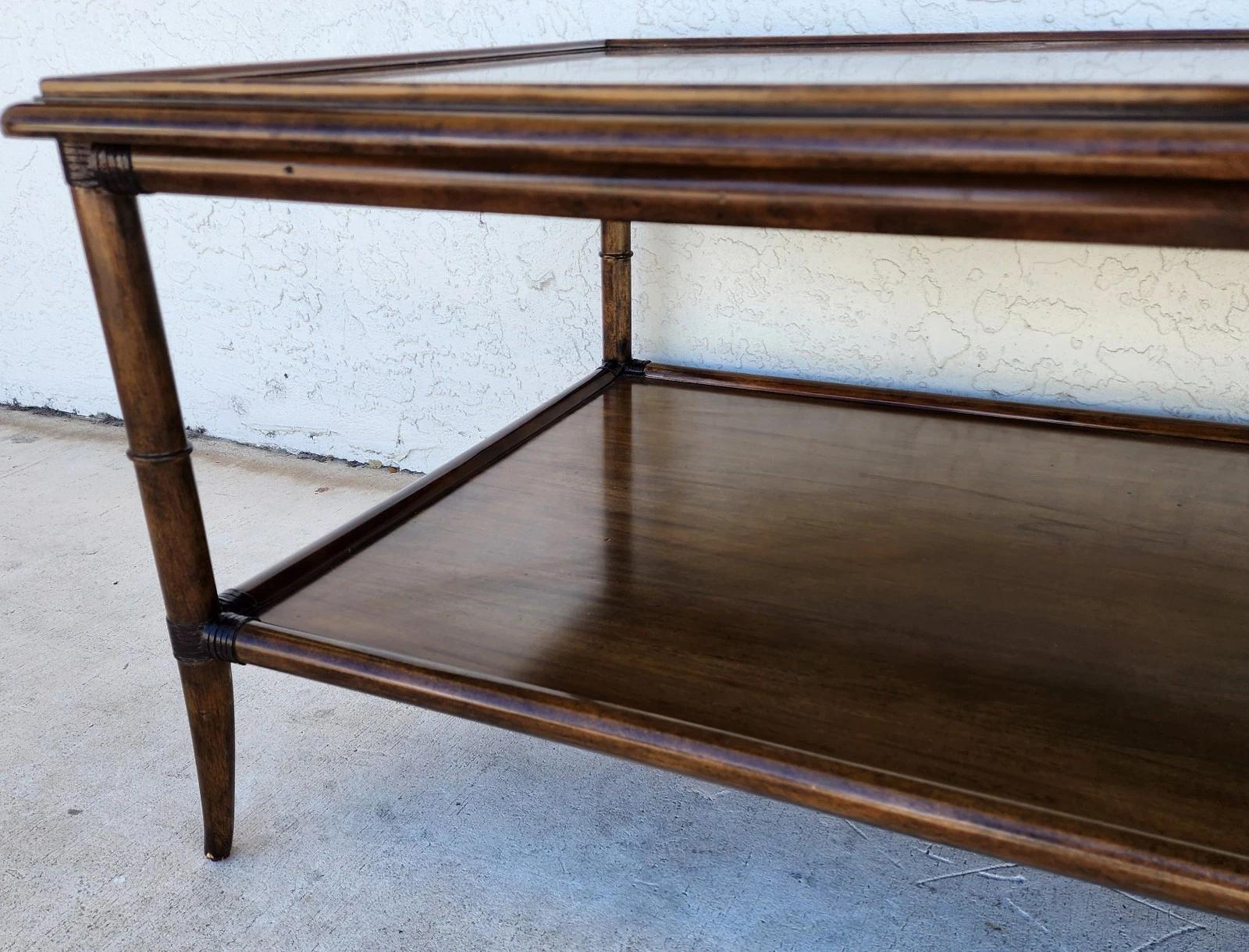 Woodbridge Linwood Cocktail Table Faux Bamboo For Sale 4