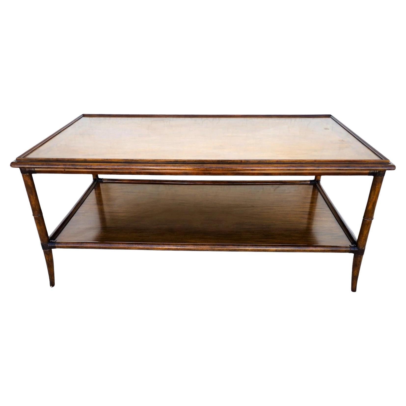 Woodbridge Linwood Cocktail Table Faux Bamboo For Sale