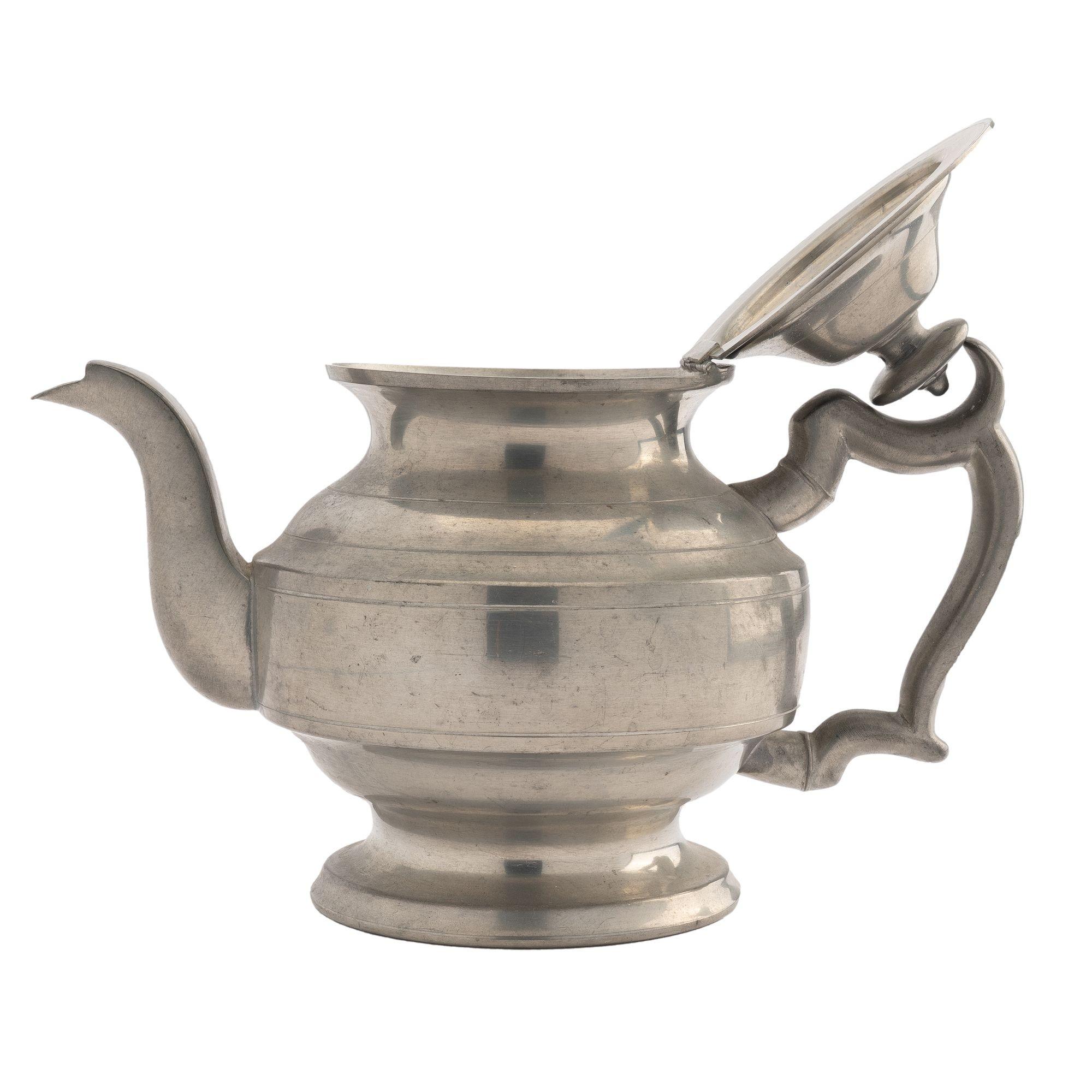 Woodbury Pewter Academic Revival Pewter Holloware Teapot, 1952 For Sale 4
