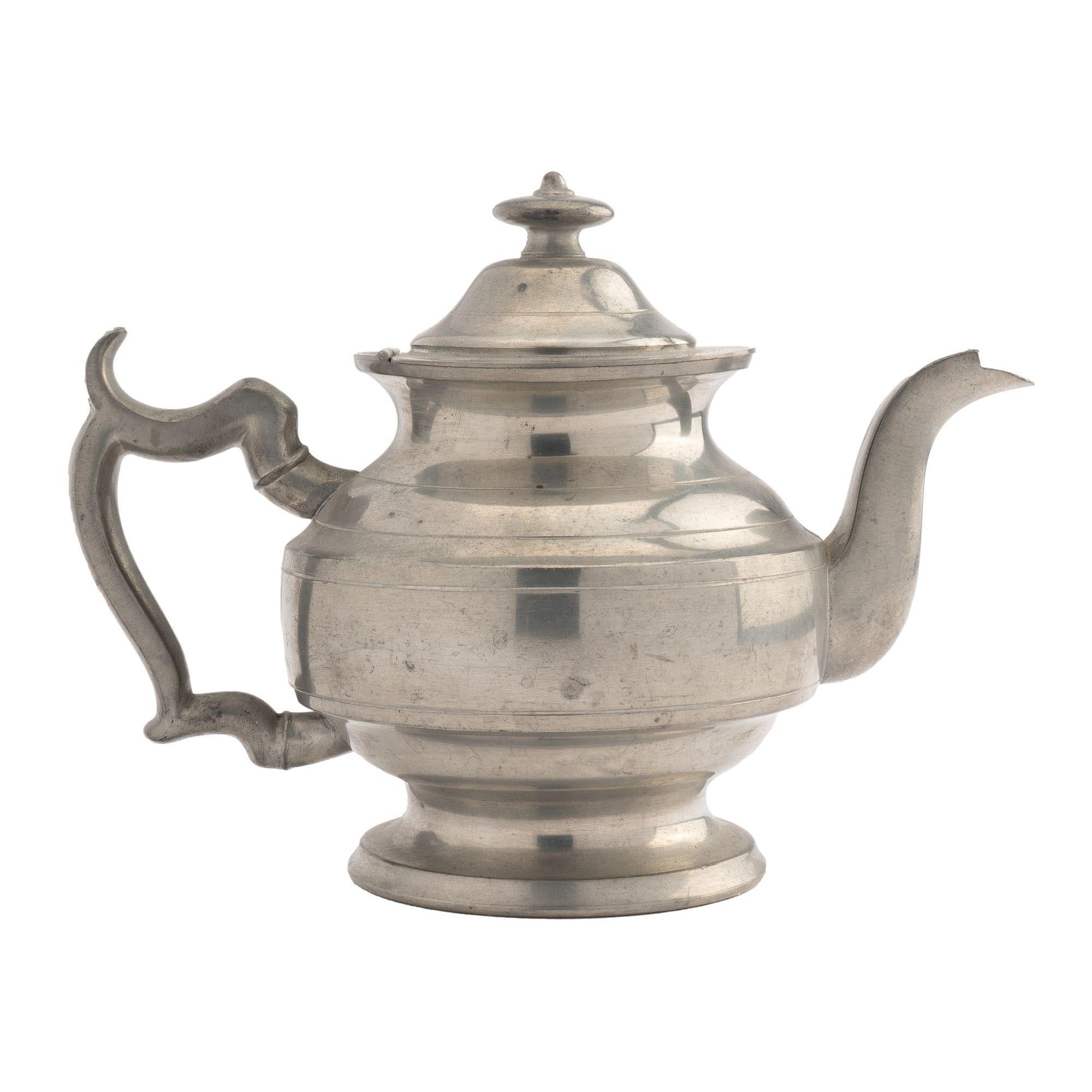 Mid-20th Century Woodbury Pewter Academic Revival Pewter Holloware Teapot, 1952 For Sale