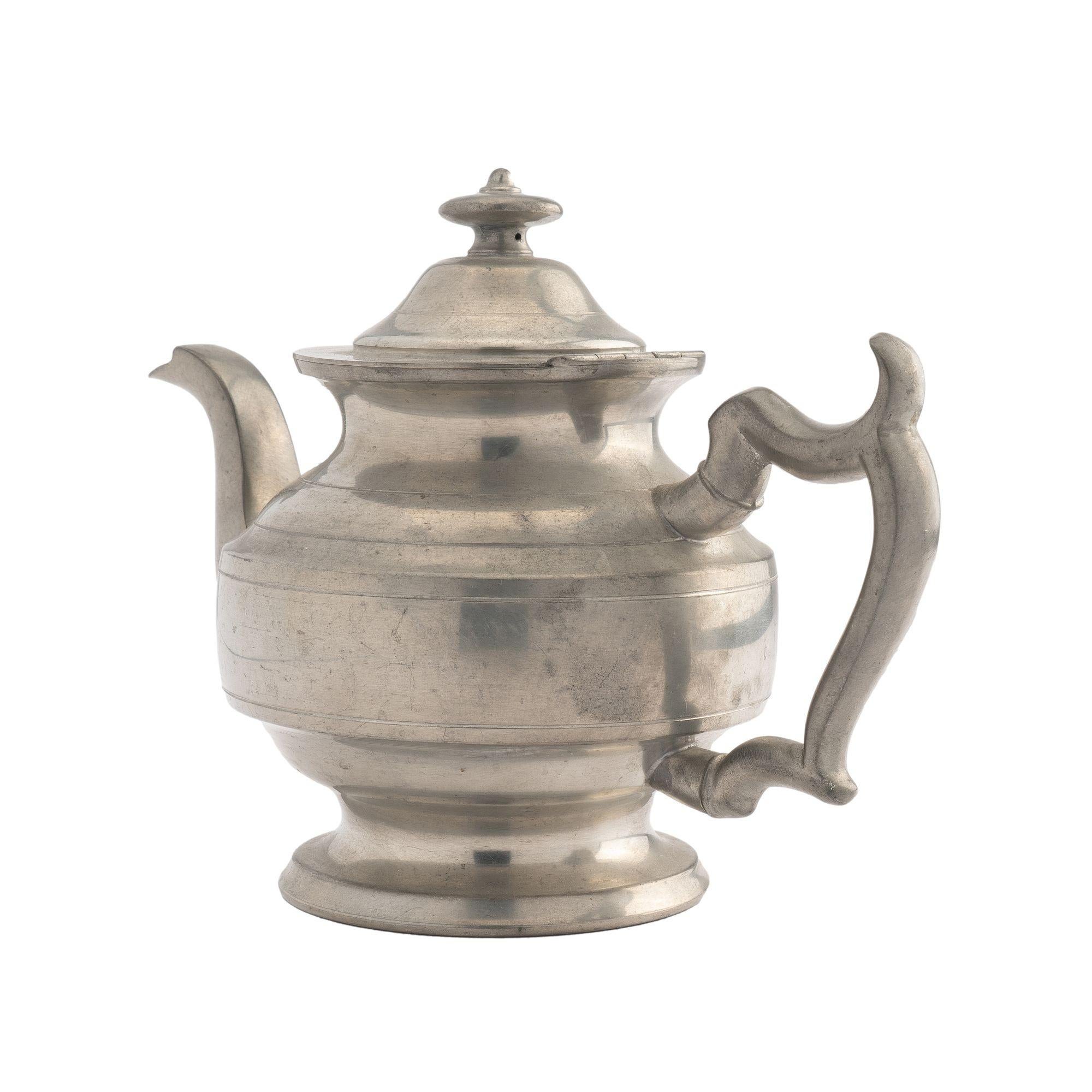 Woodbury Pewter Academic Revival Pewter Holloware Teapot, 1952 For Sale 3