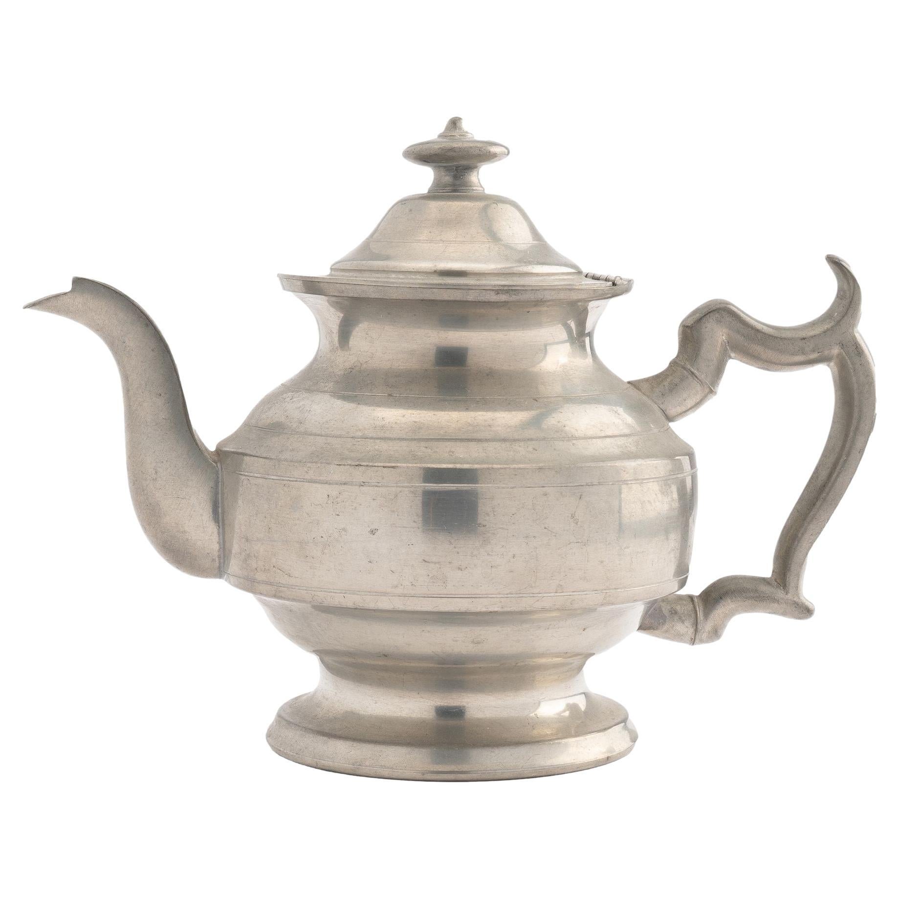 Woodbury Pewter Academic Revival Pewter Holloware Teapot, 1952 For Sale