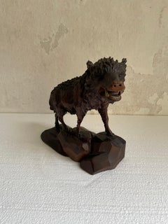 Woodcarved Wild Boar, Italy 1930 ca