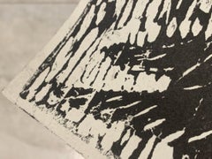 Woodcut of Leda and the Swan by Oscar Murillo