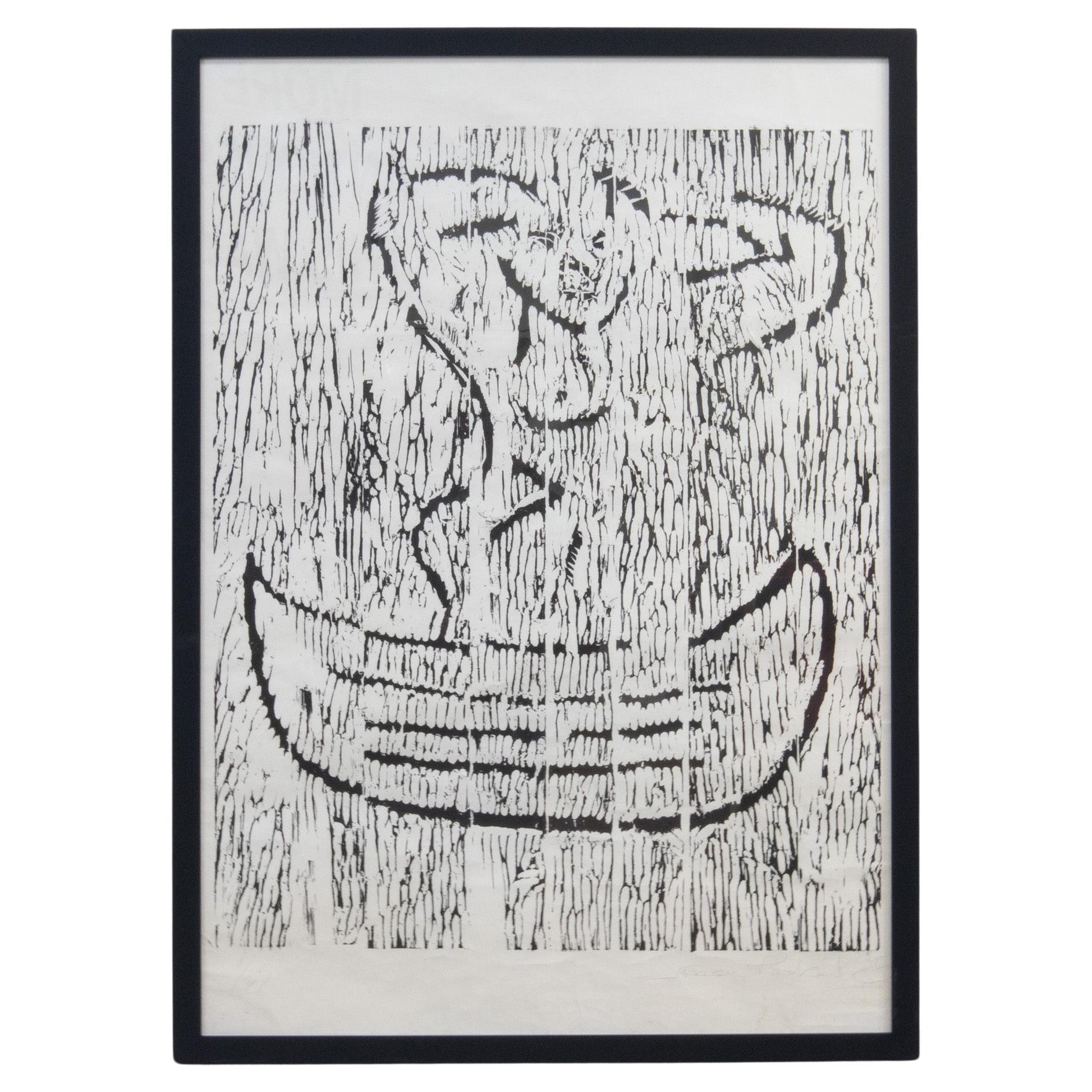 Woodcut Print ‘Nude in a Canoe’ by Simon Packard