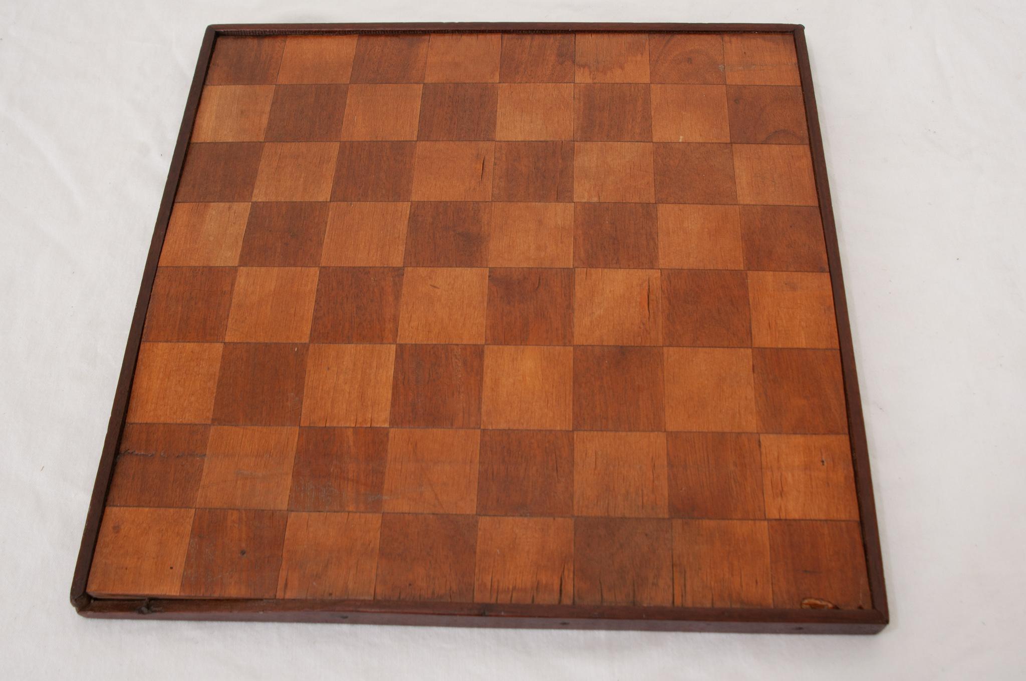 Hand-Carved Wooden 10 x 10 CheckerBoard
